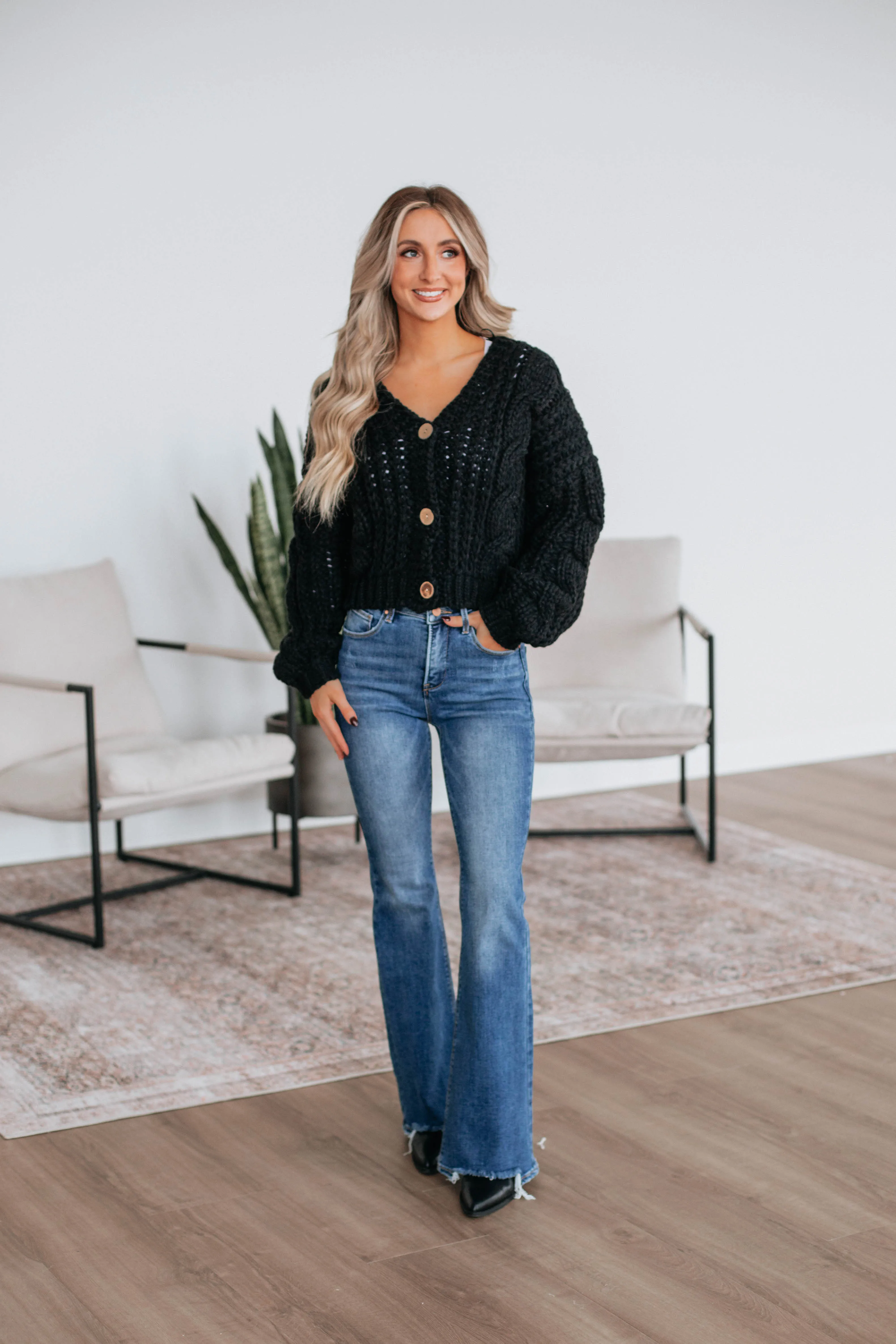 Annalise Knit Cardigan - Black sold by Wild Oak Boutique product image thumbnail 2