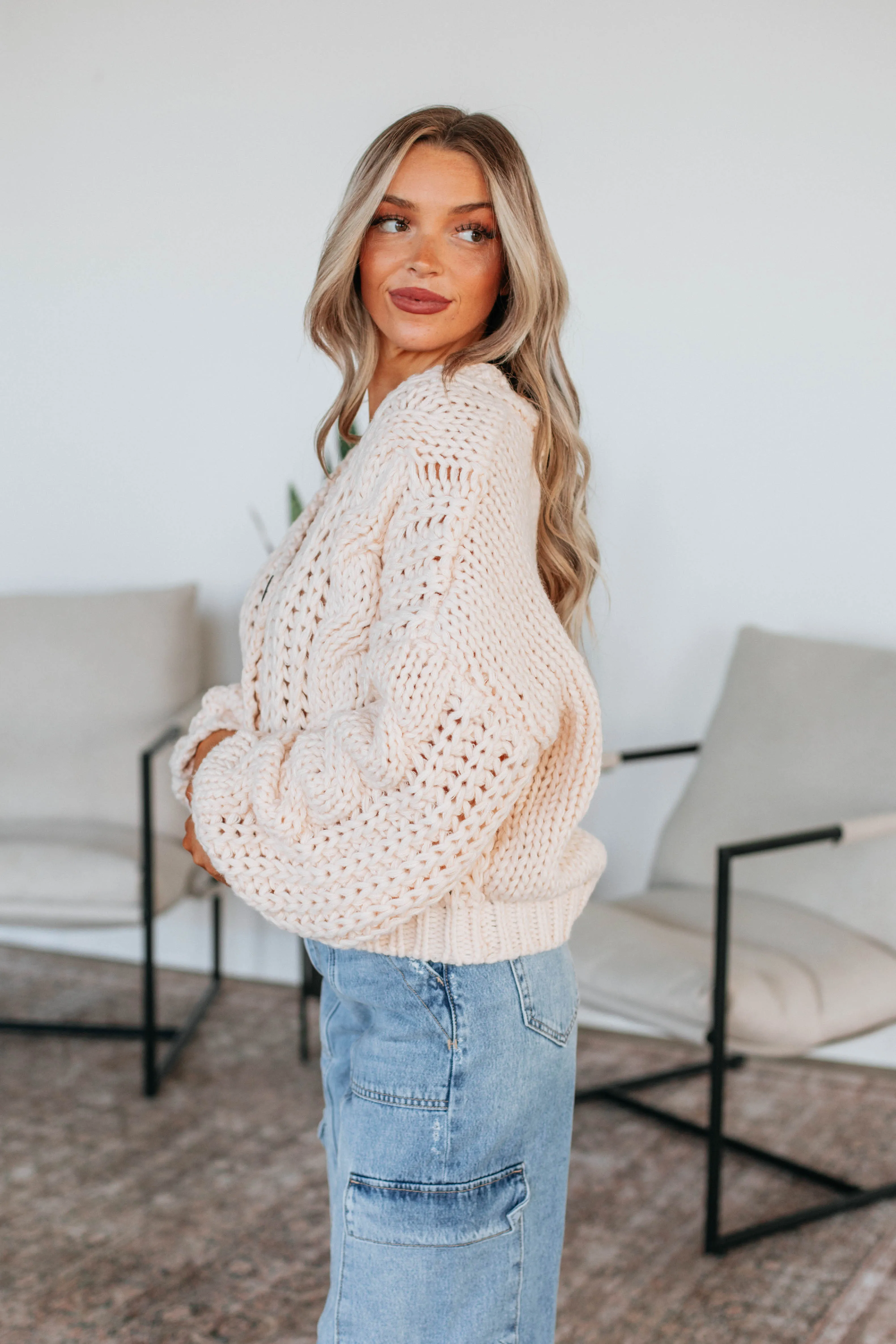 Annalise Knit Cardigan - Natural sold by Wild Oak Boutique product image thumbnail 4