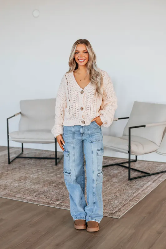 Annalise Knit Cardigan - Natural sold by Wild Oak Boutique