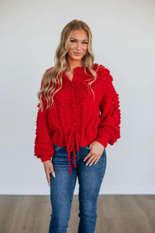 Darcie Cardigan - Cherry sold by Wild Oak Boutique
