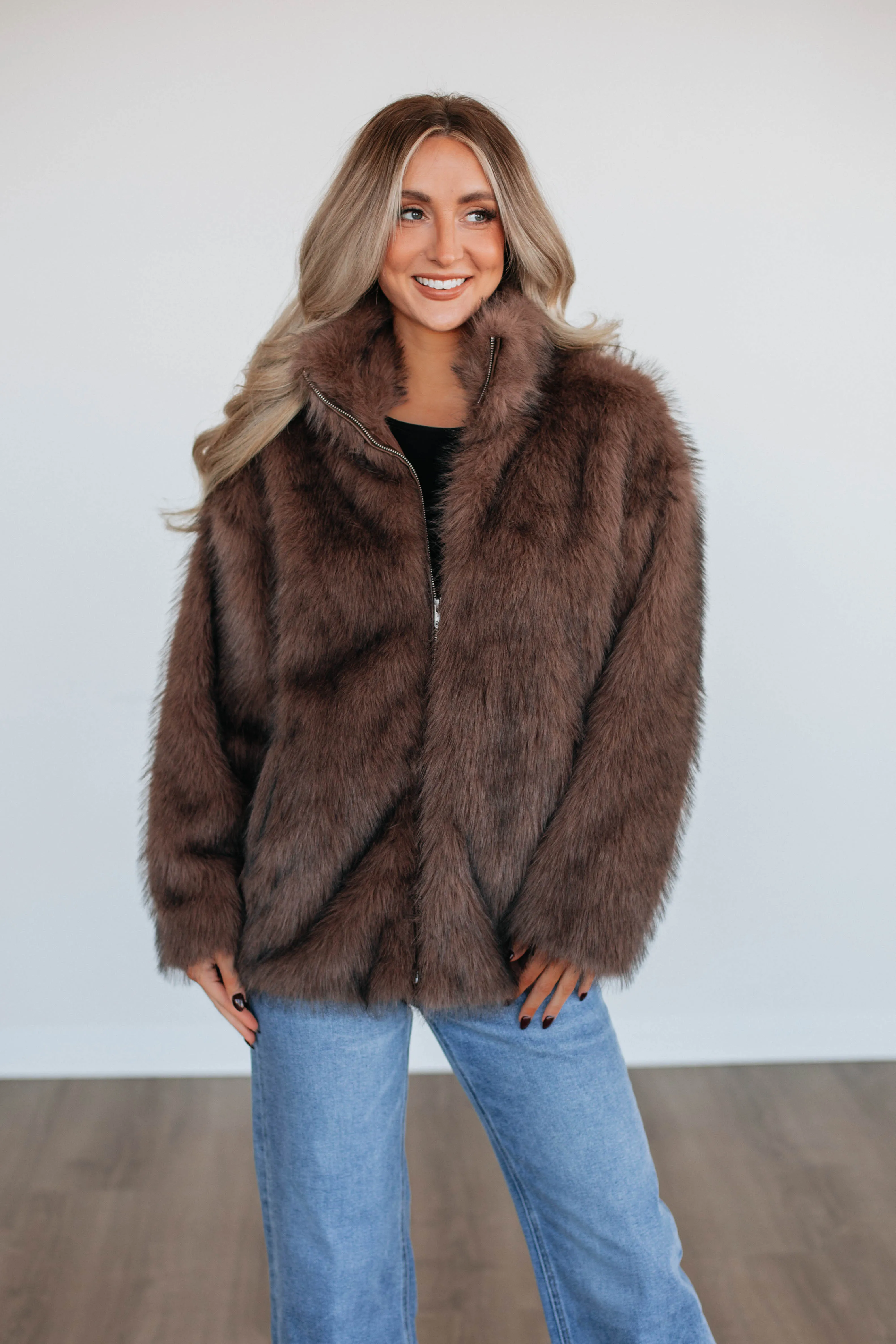 Anastasia Faux Fur Jacket sold by Wild Oak Boutique product image thumbnail 4