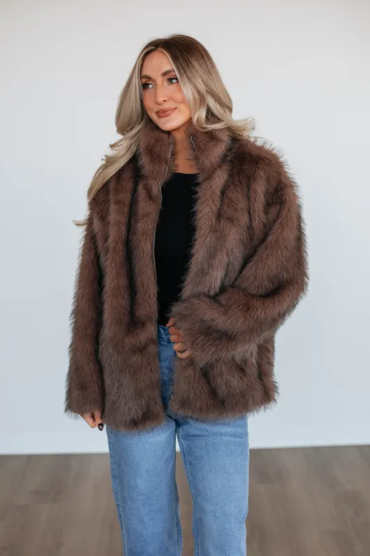 Anastasia Faux Fur Jacket sold by Wild Oak Boutique
