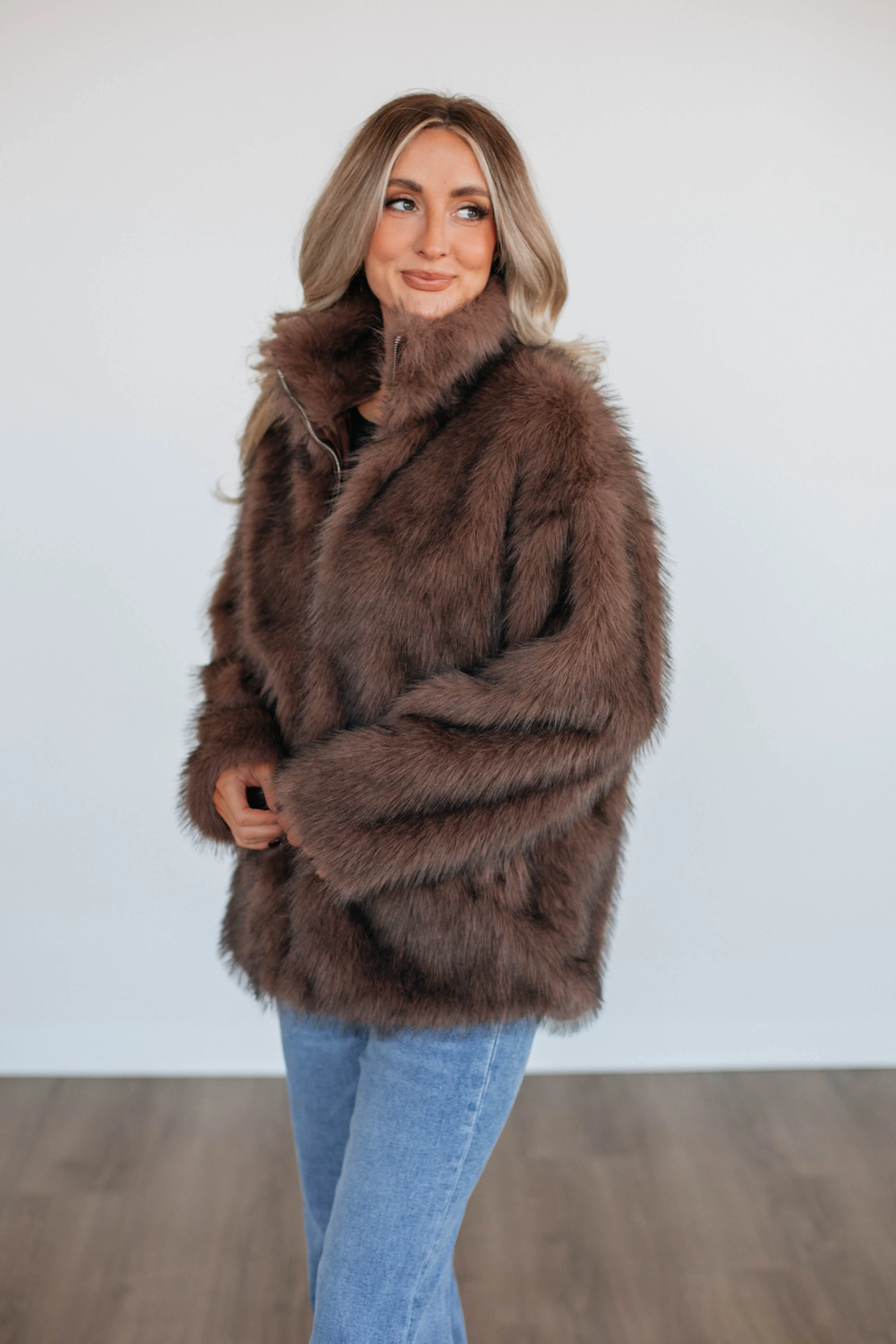 Anastasia Faux Fur Jacket sold by Wild Oak Boutique product image thumbnail 3