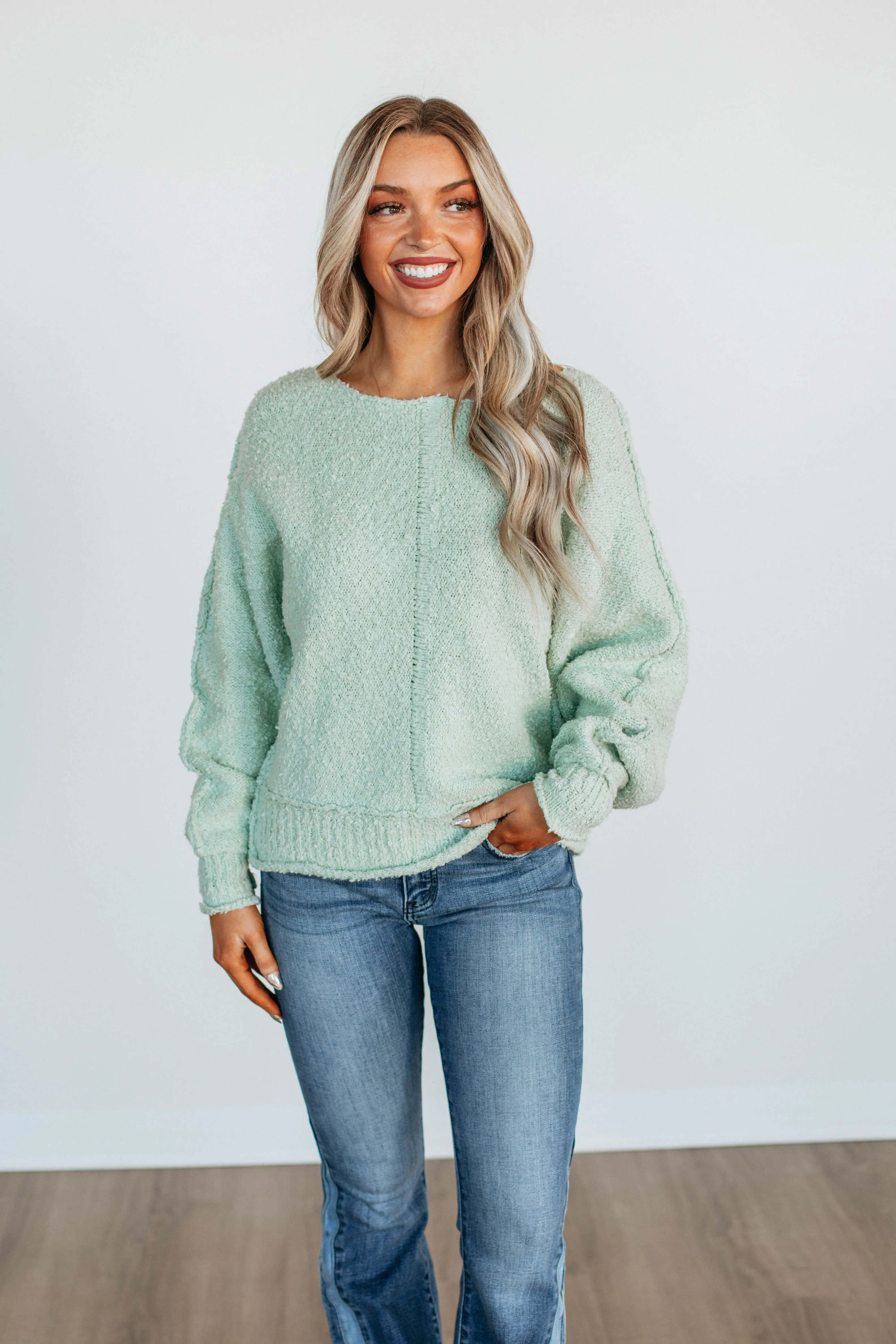 Haven Sweater - Dusty Mint sold by Wild Oak Boutique