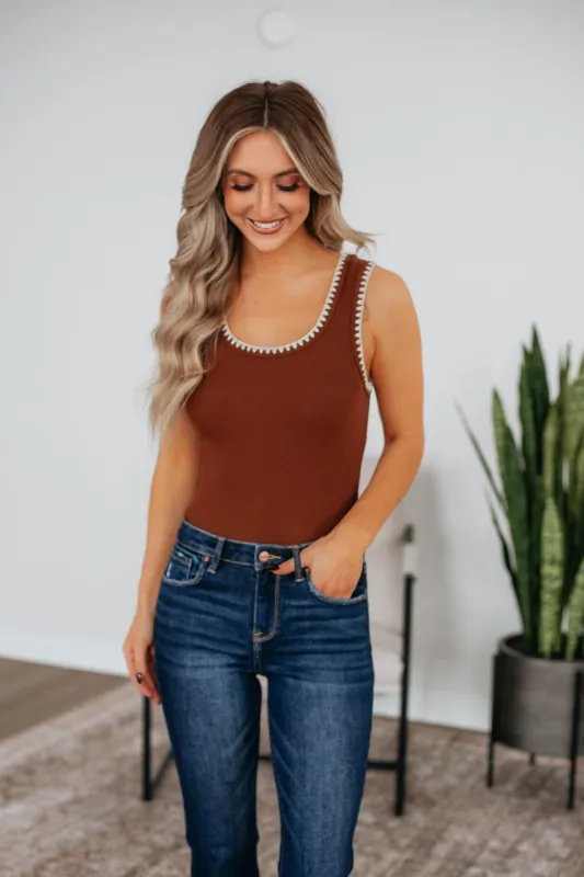 Set The Mood Bodysuit - Chestnut sold by Wild Oak Boutique