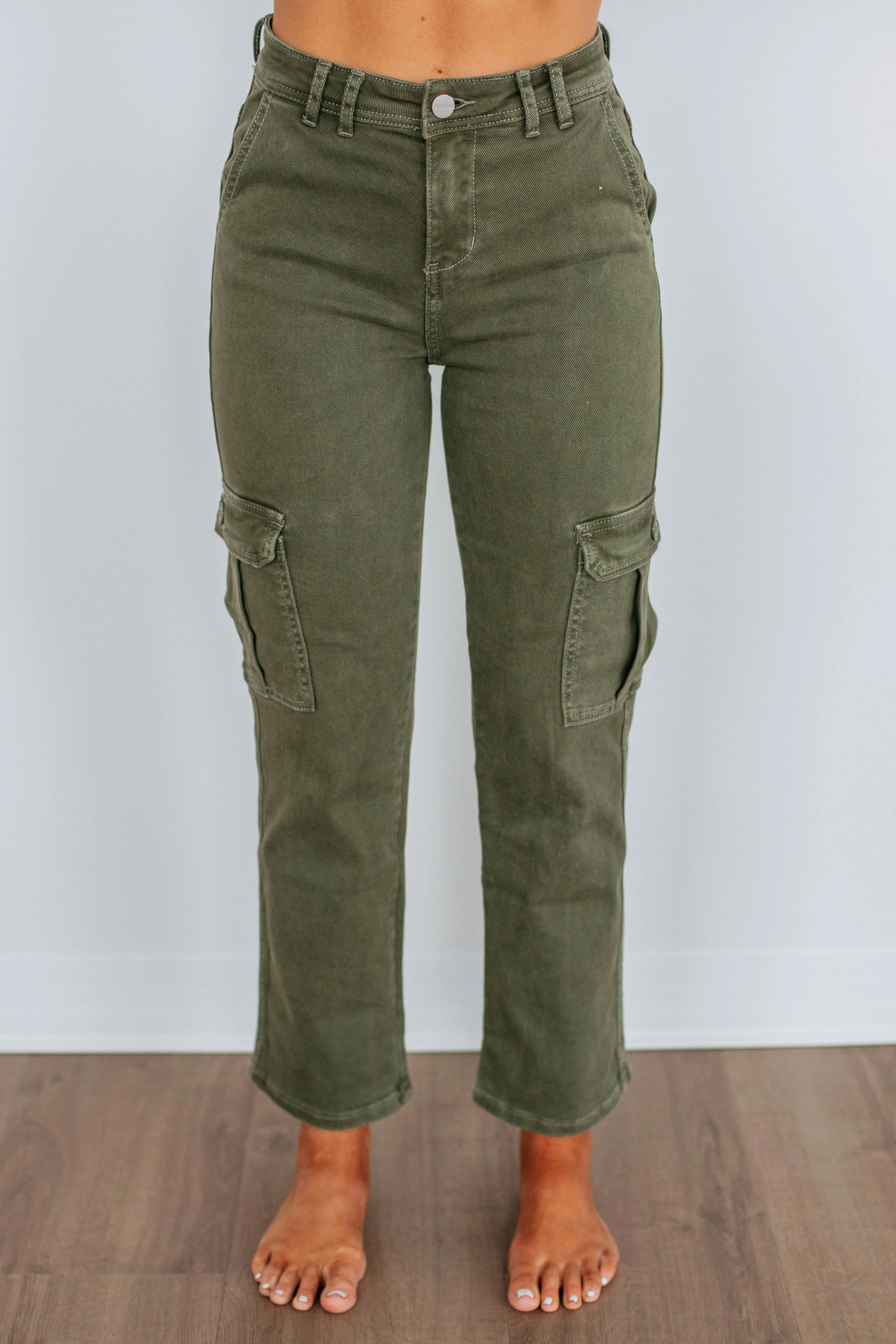 Hadley Risen Cargo Jeans - Moss sold by Wild Oak Boutique product image thumbnail 3