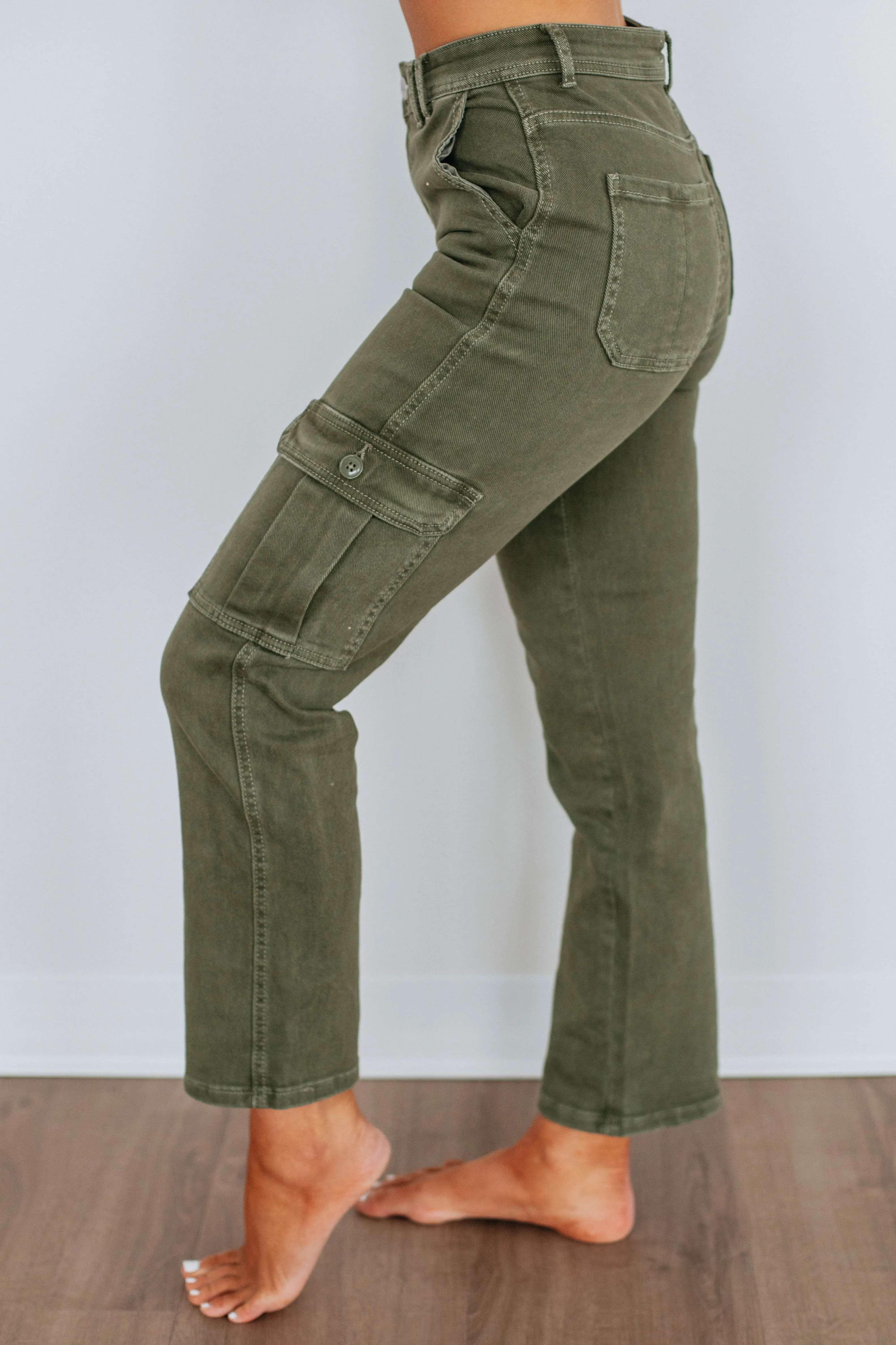 Hadley Risen Cargo Jeans - Moss sold by Wild Oak Boutique product image thumbnail 5