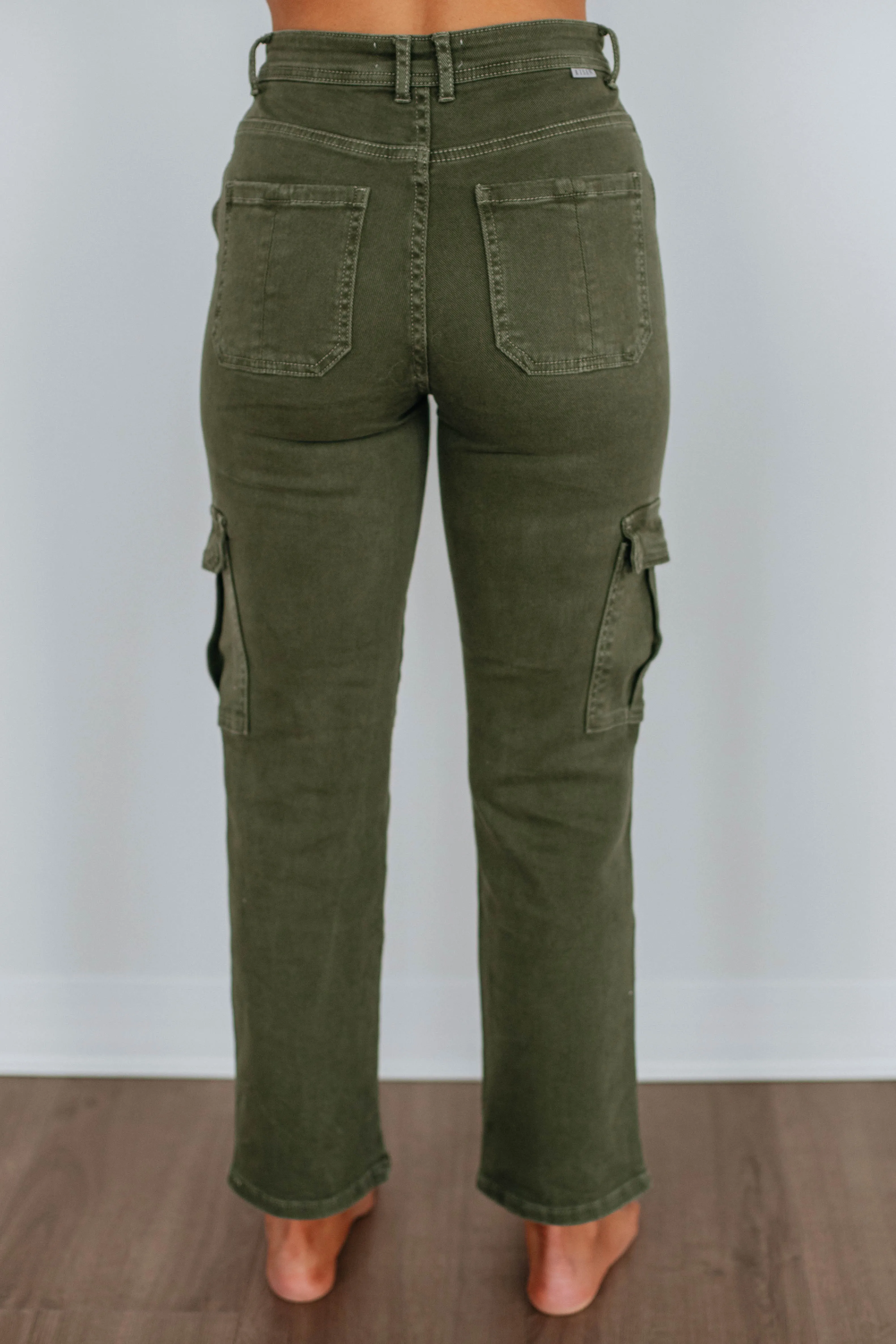 Hadley Risen Cargo Jeans - Moss sold by Wild Oak Boutique product image thumbnail 4