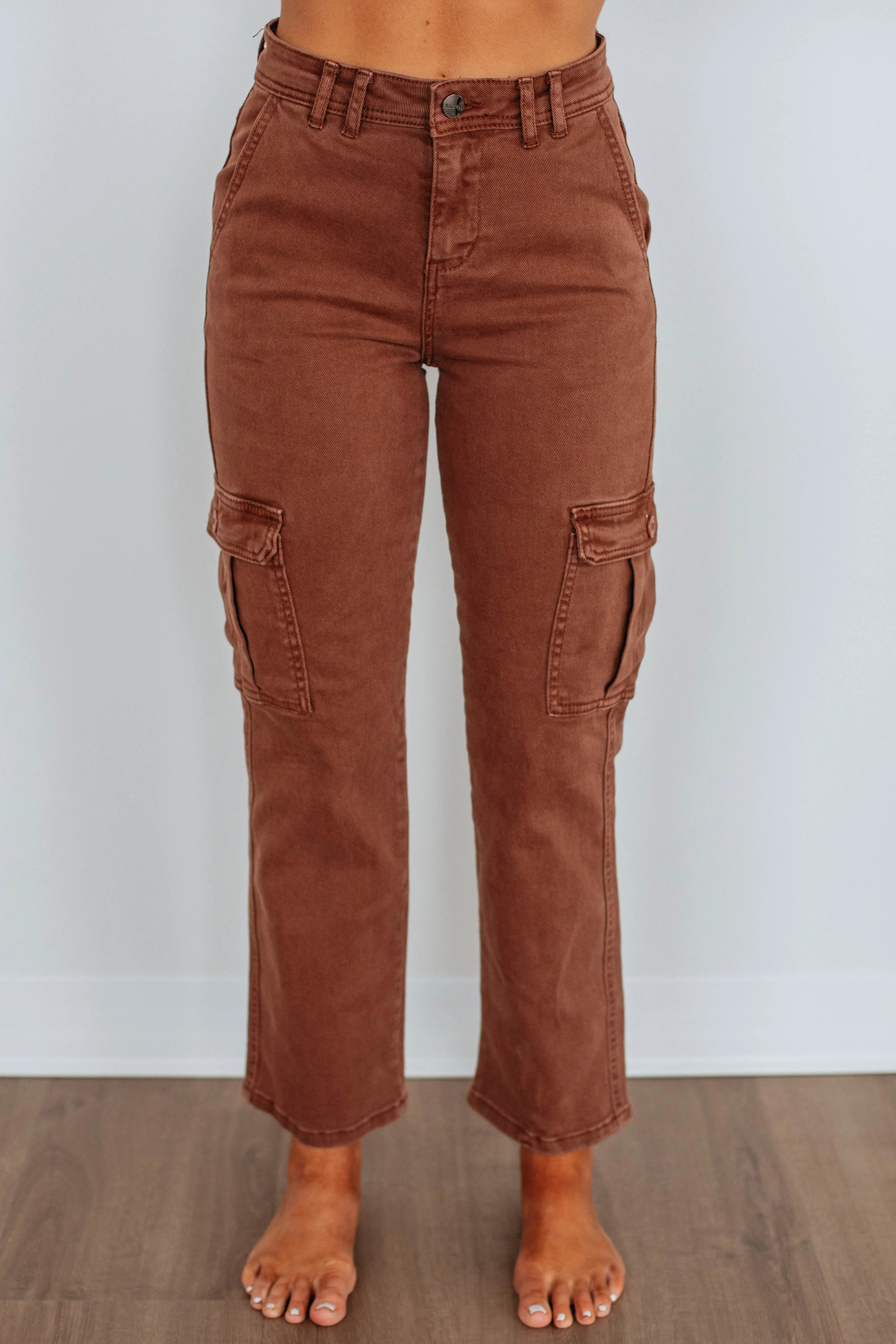 Hadley Risen Cargo Jeans - Espresso sold by Wild Oak Boutique product image thumbnail 3