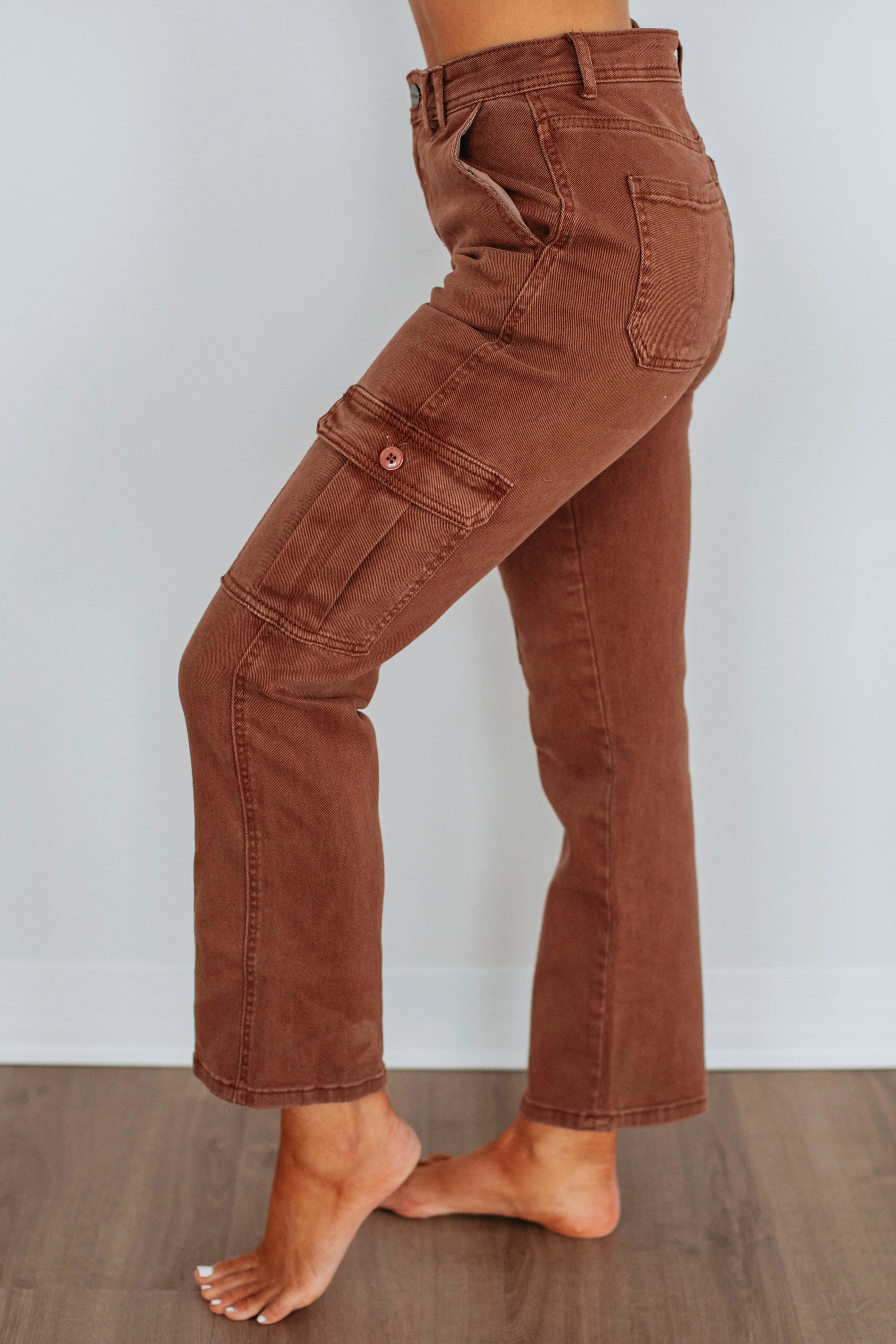 Hadley Risen Cargo Jeans - Espresso sold by Wild Oak Boutique product image thumbnail 2