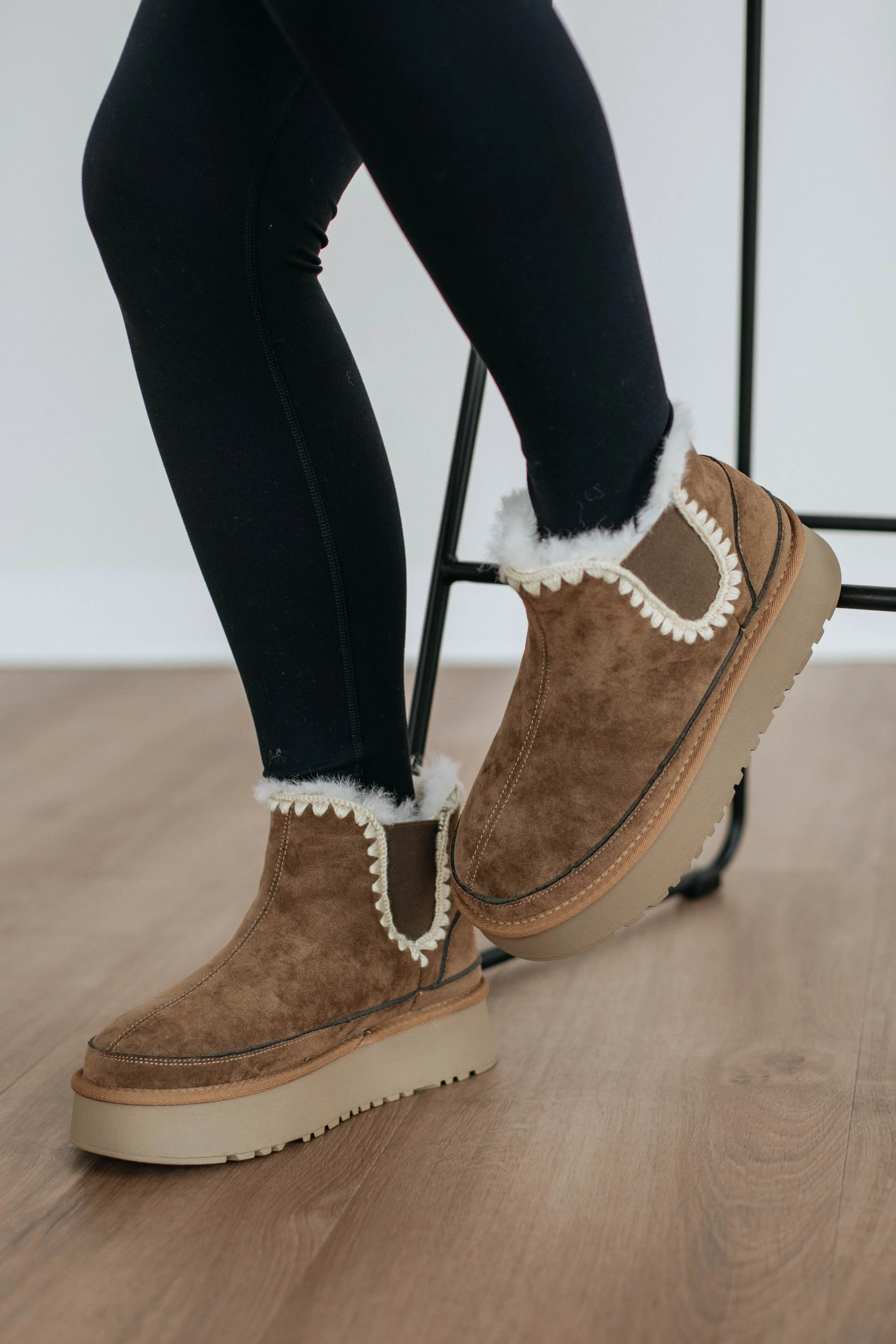 Slowing It Down Platform Boots - Khaki sold by Wild Oak Boutique