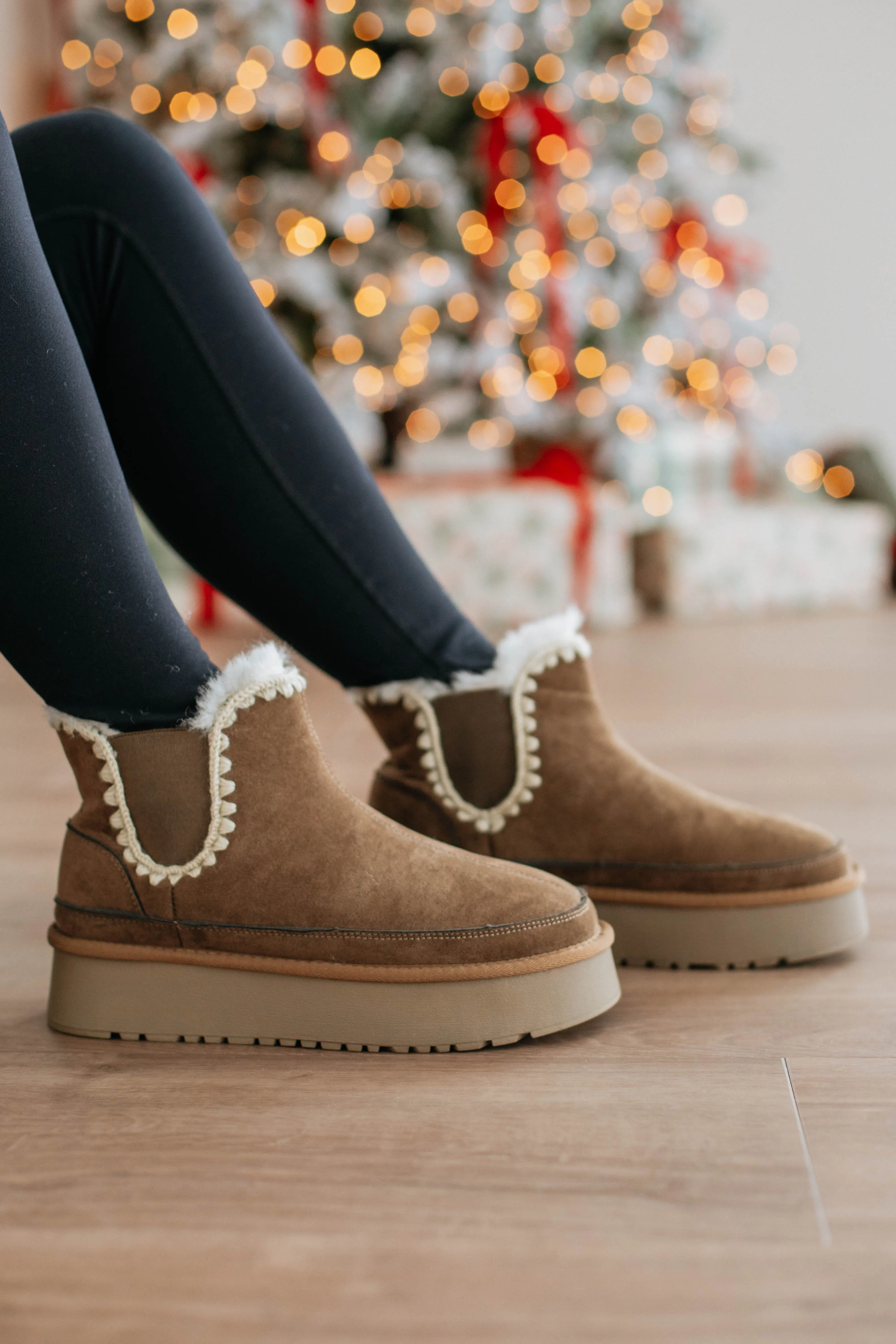 Slowing It Down Platform Boots - Khaki sold by Wild Oak Boutique product image thumbnail 3