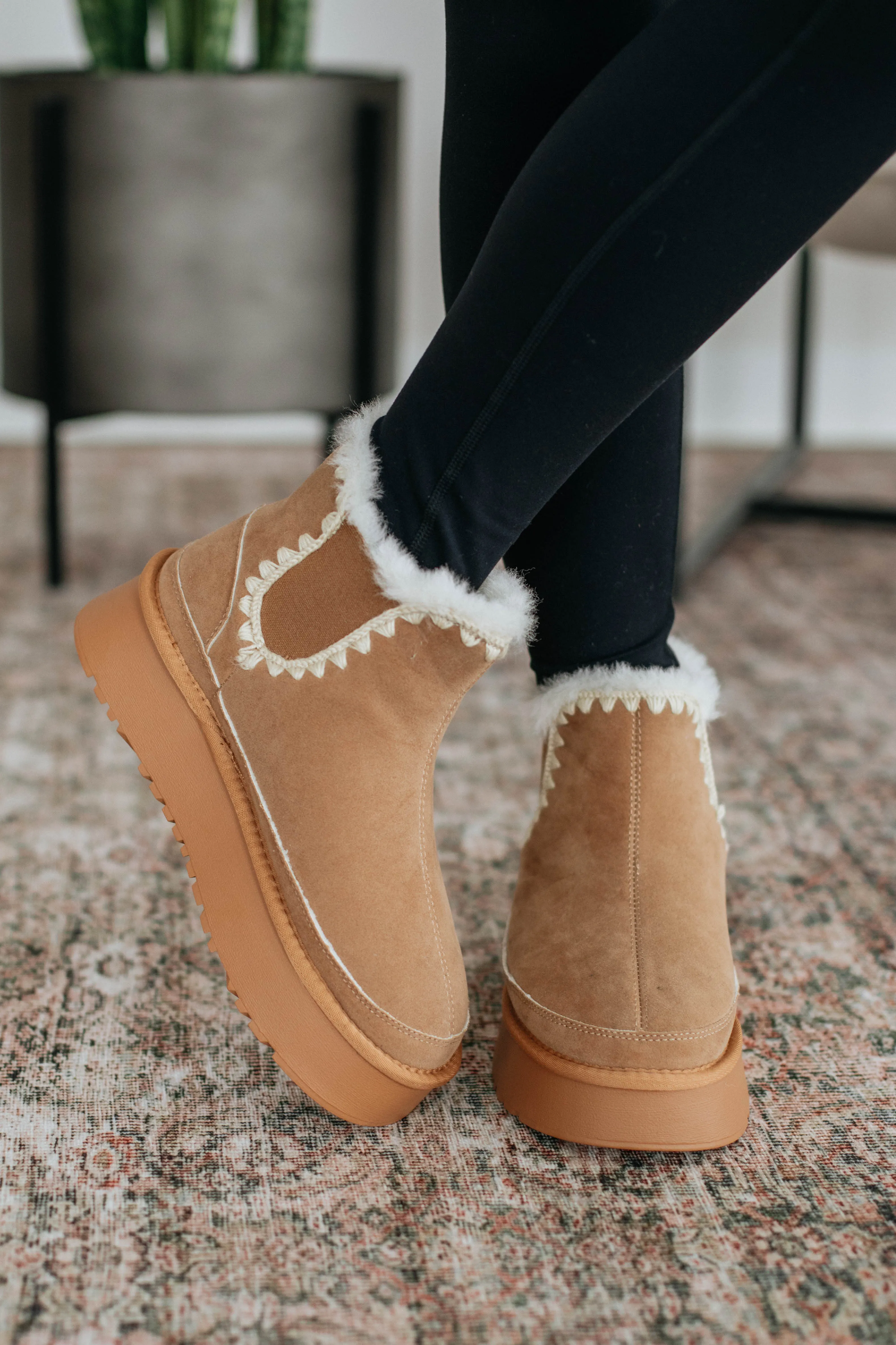 Slowing It Down Platform Boots - Camel sold by Wild Oak Boutique product image thumbnail 4