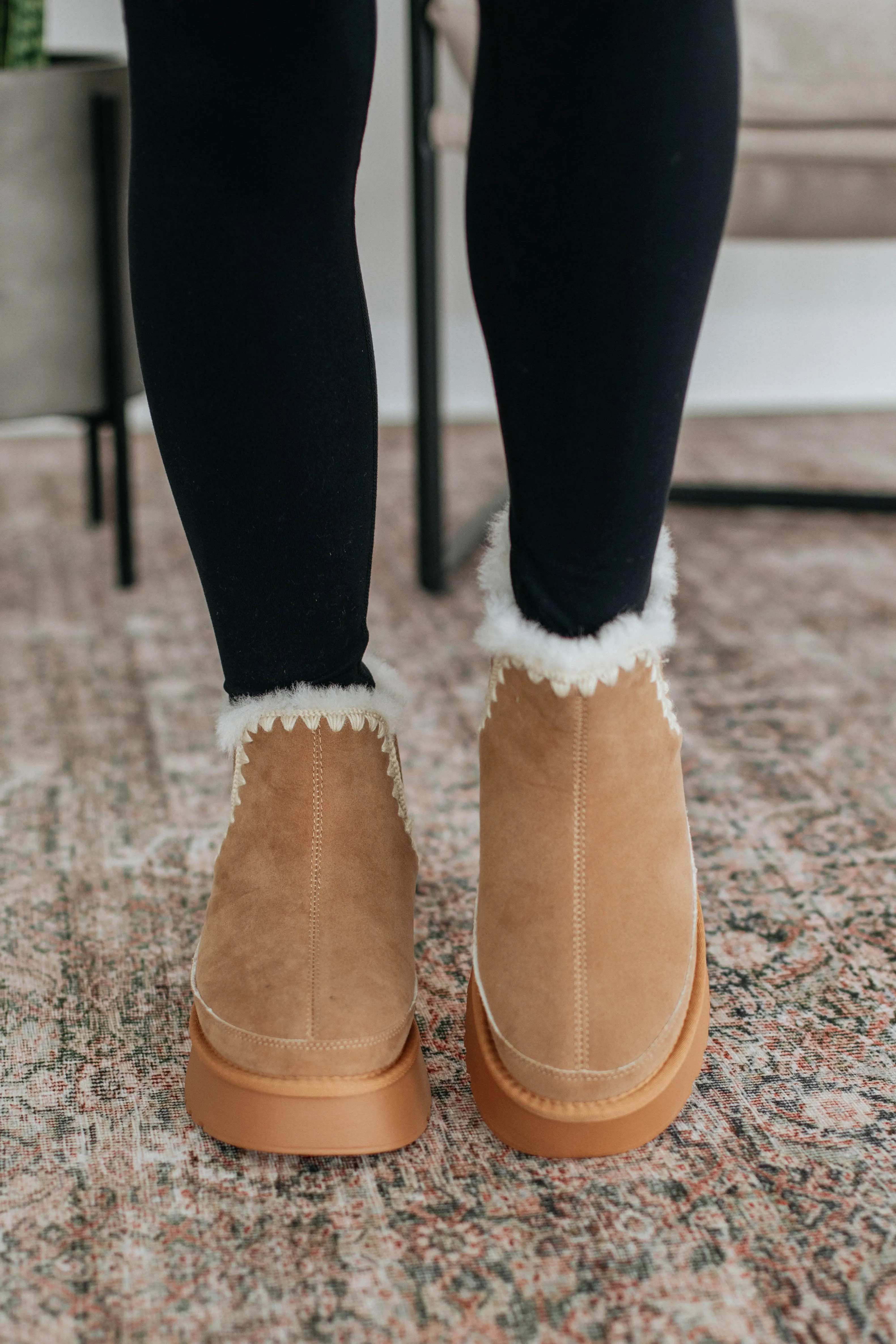 Slowing It Down Platform Boots - Camel sold by Wild Oak Boutique product image thumbnail 3