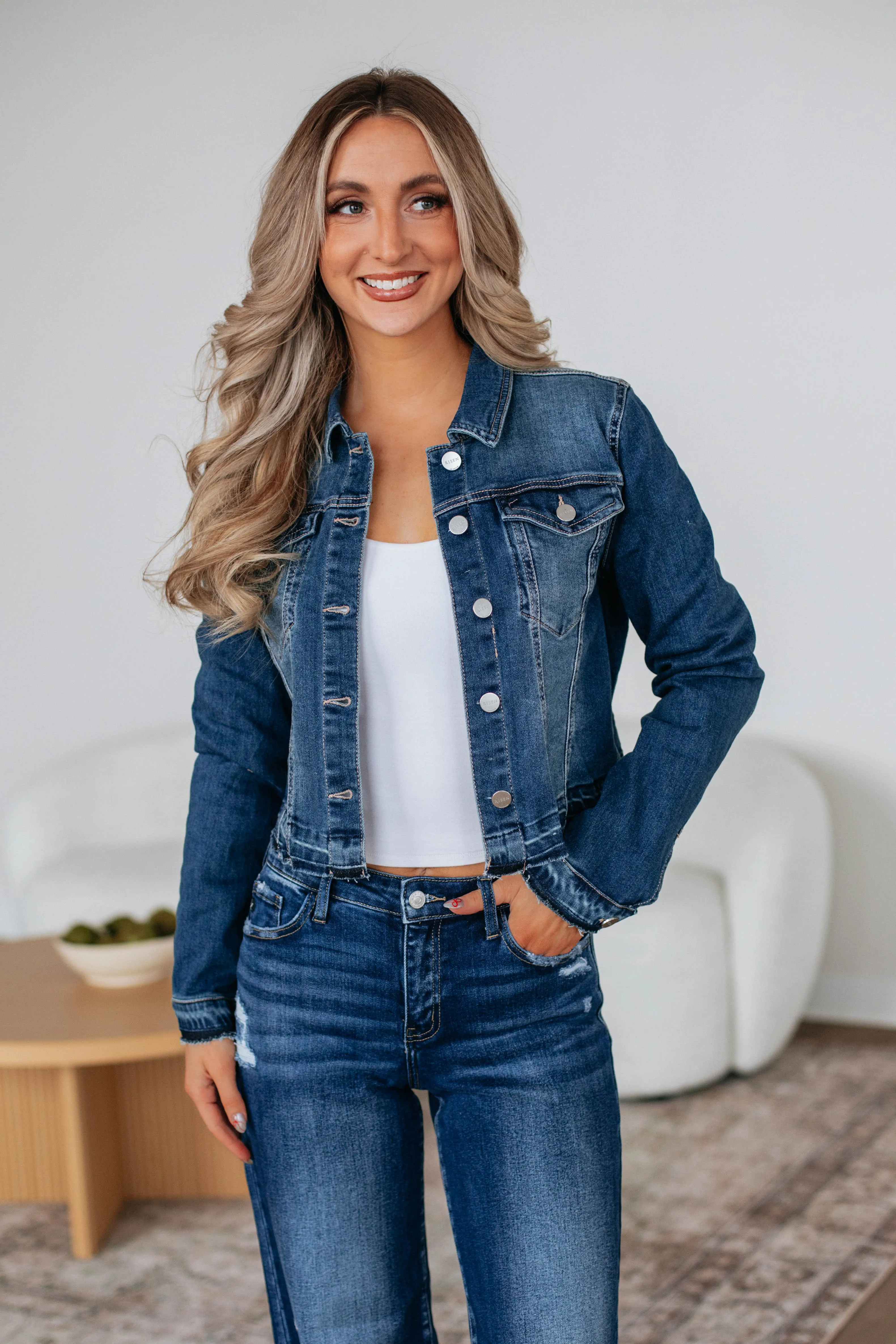Kelsey Risen Denim Jacket sold by Wild Oak Boutique