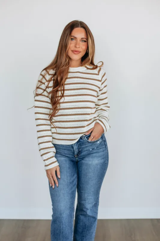 Jonita Striped Sweater sold by Wild Oak Boutique
