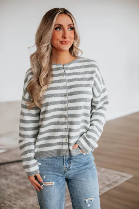 Delsa Striped Cardigan made by Le Lis