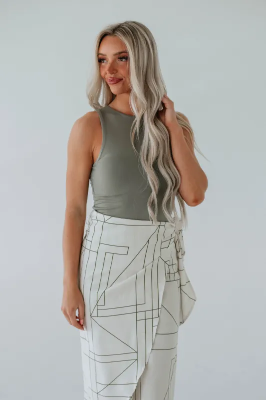 Kayla Basic Tank - Light Olive sold by Wild Oak Boutique