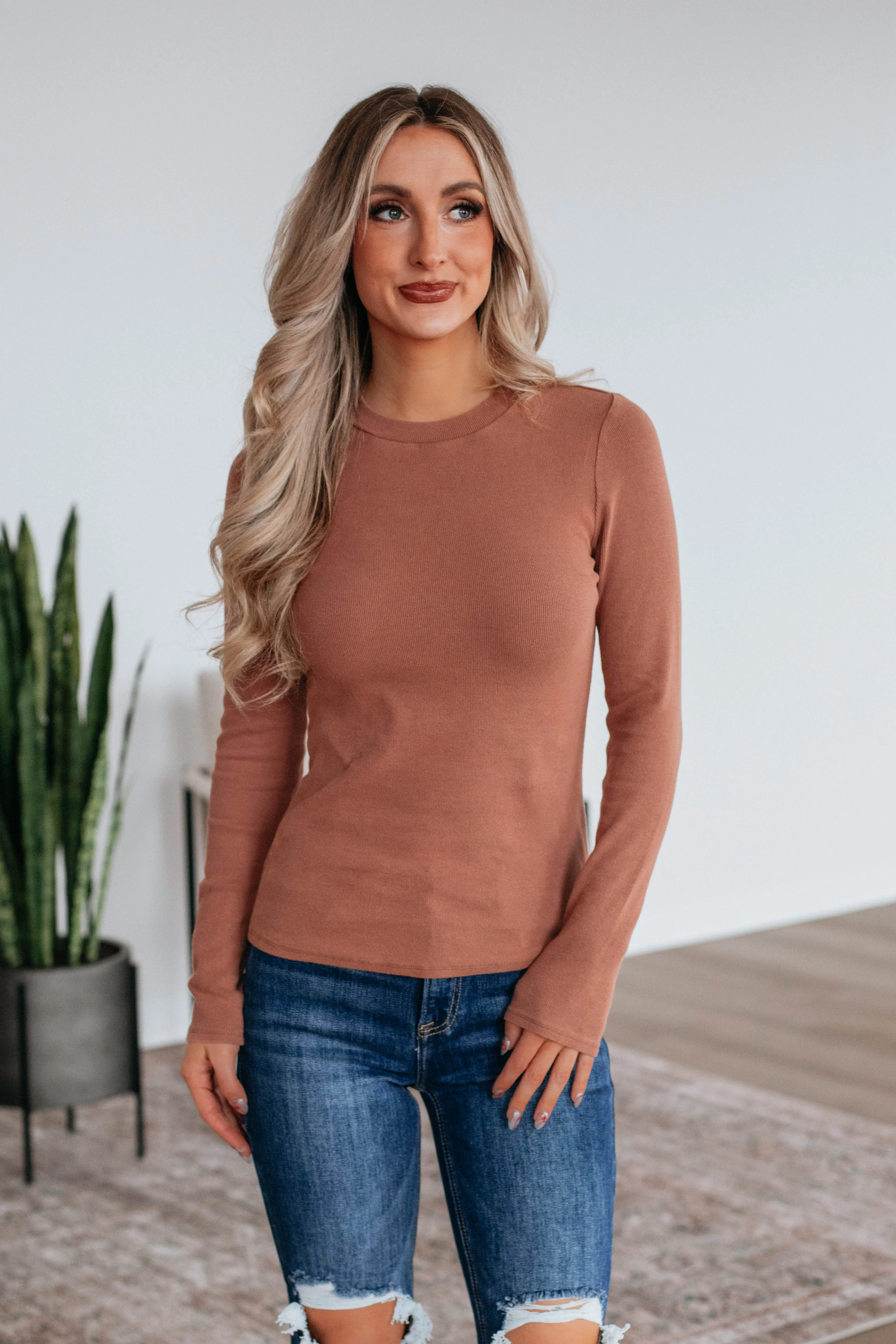 Marie Ribbed Top - Clay sold by Wild Oak Boutique product image thumbnail 5