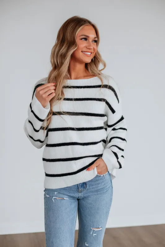 Kassy Ribbed Sweater - Ivory sold by Wild Oak Boutique