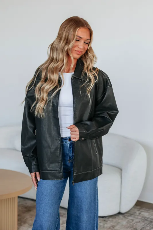 Jayda Leather Jacket sold by Wild Oak Boutique