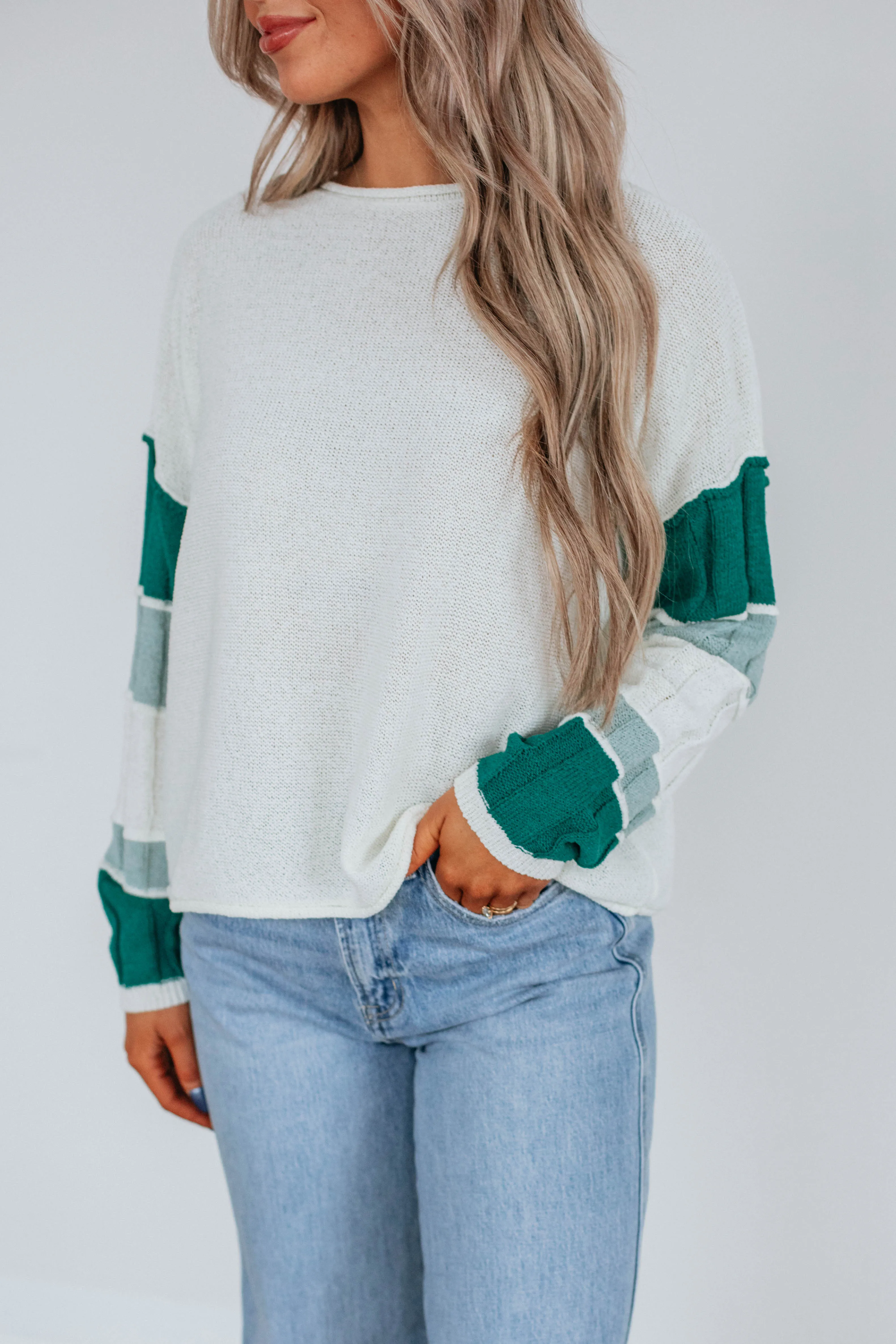 Monty Colorblock Sweater - Teal Mix sold by Wild Oak Boutique product image thumbnail 2