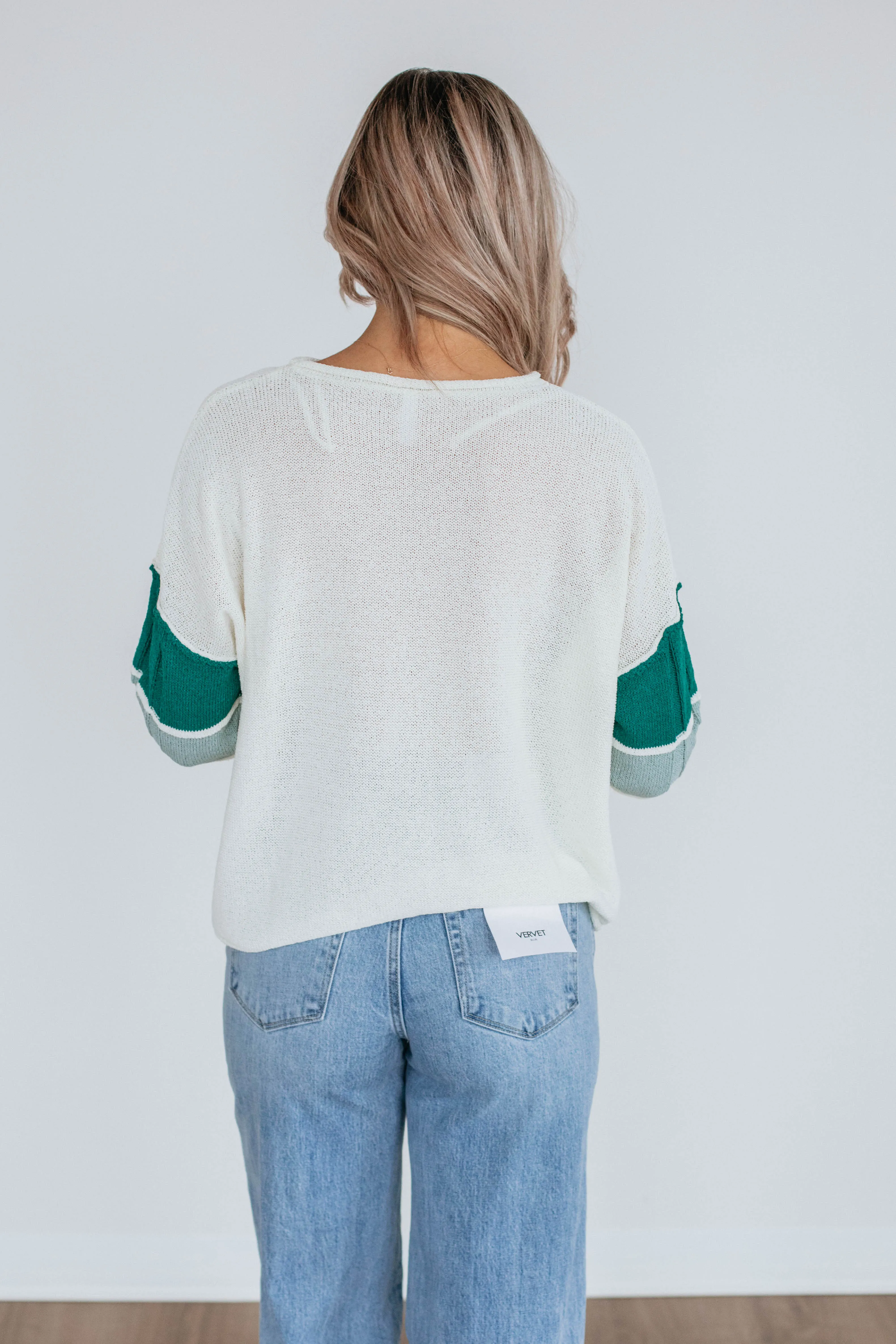 Monty Colorblock Sweater - Teal Mix sold by Wild Oak Boutique product image thumbnail 5