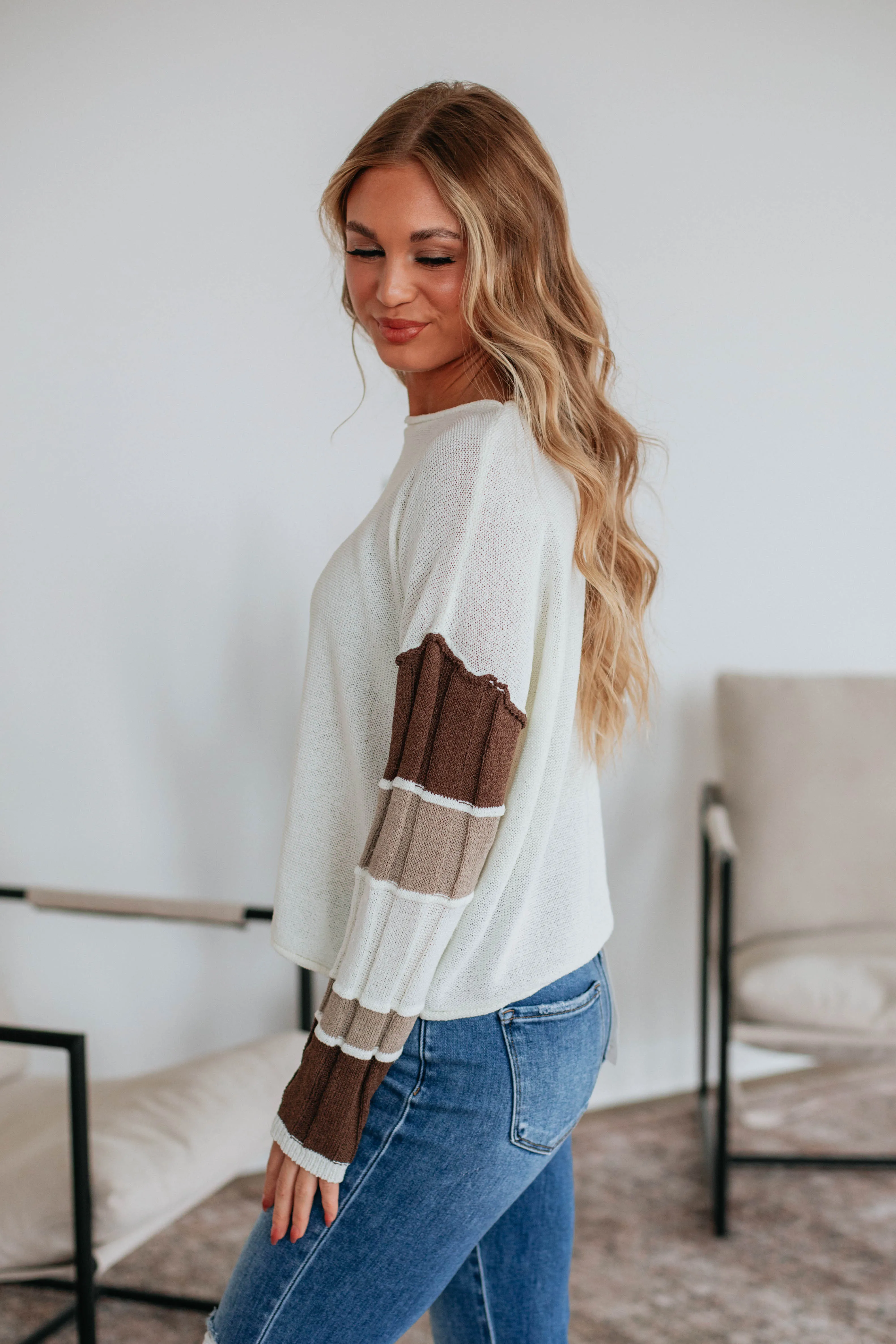 Monty Colorblock Sweater - Mocha Mix sold by Wild Oak Boutique product image thumbnail 4