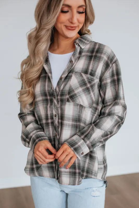 Teegan Flannel Top sold by Wild Oak Boutique
