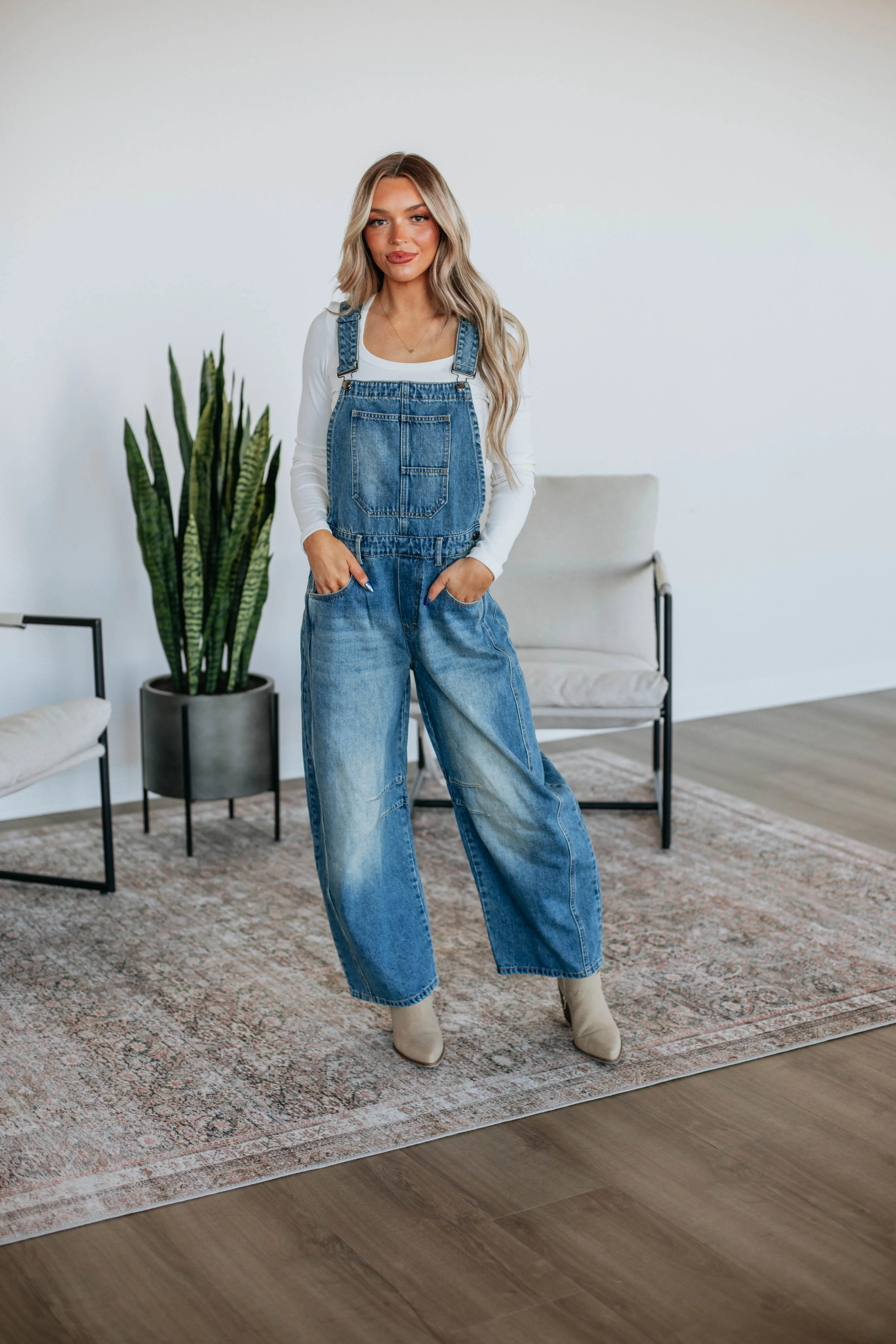 Zander Denim Overalls sold by Wild Oak Boutique