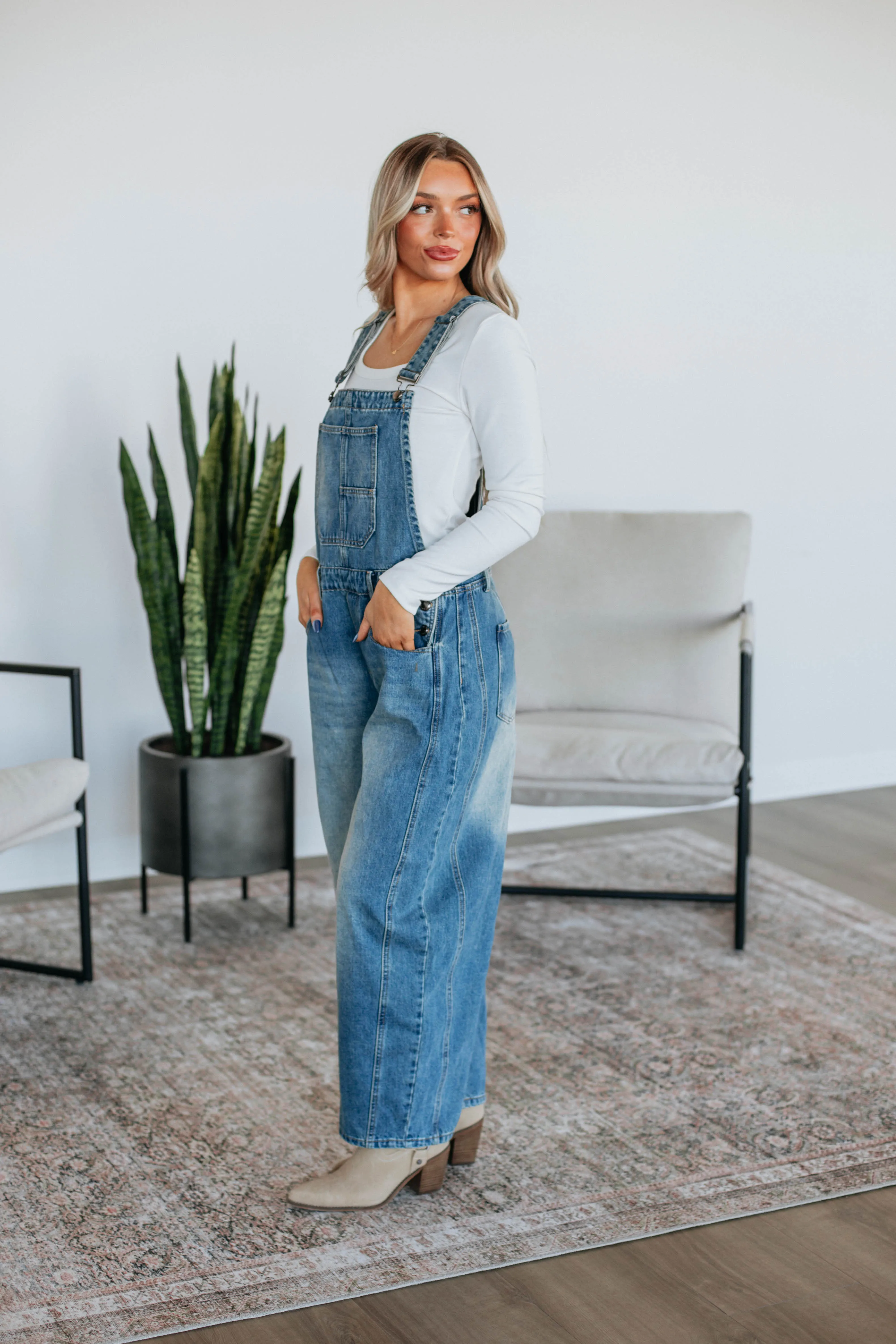 Zander Denim Overalls sold by Wild Oak Boutique product image thumbnail 3