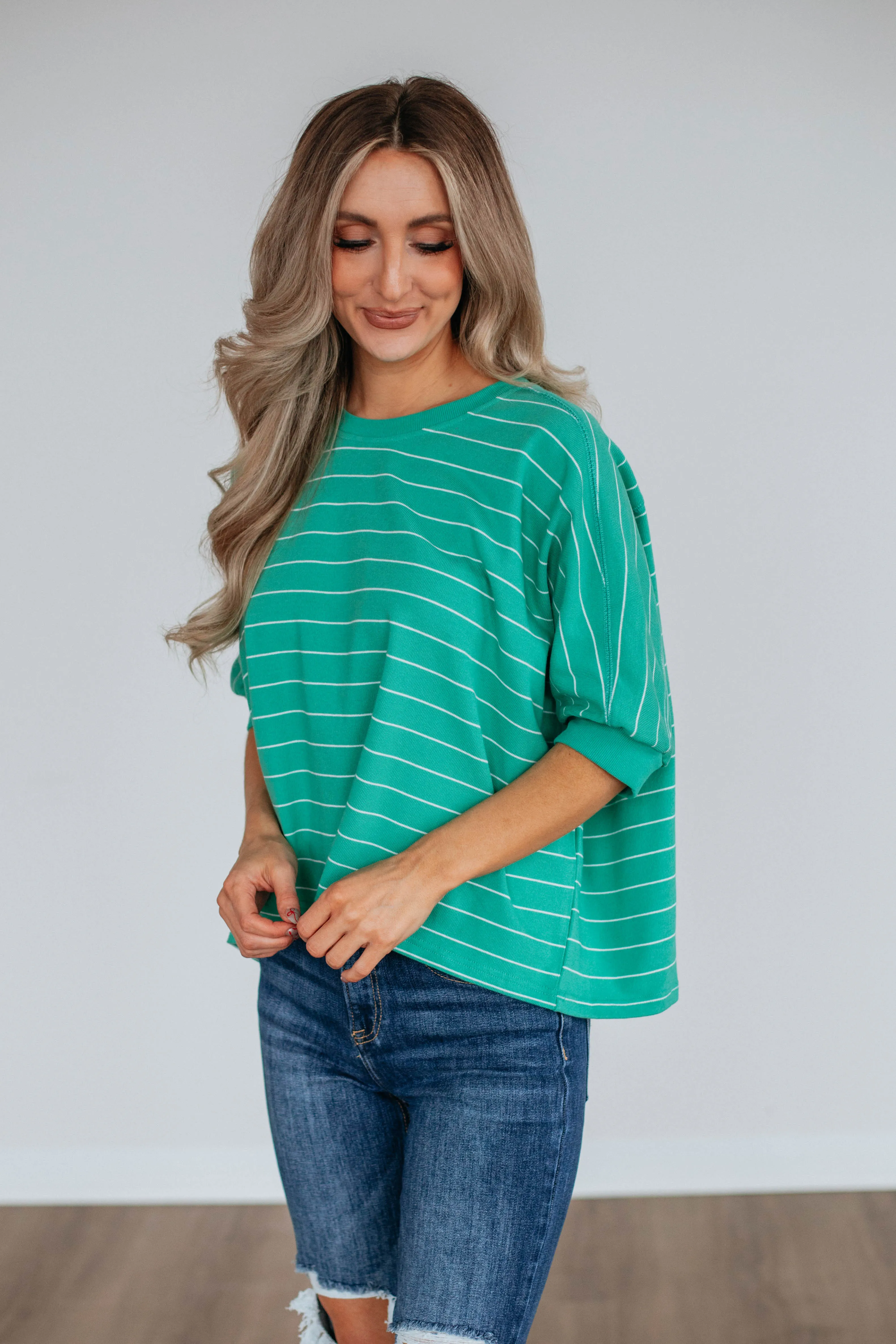 Zaria Striped Top - Seafoam sold by Wild Oak Boutique product image thumbnail 2