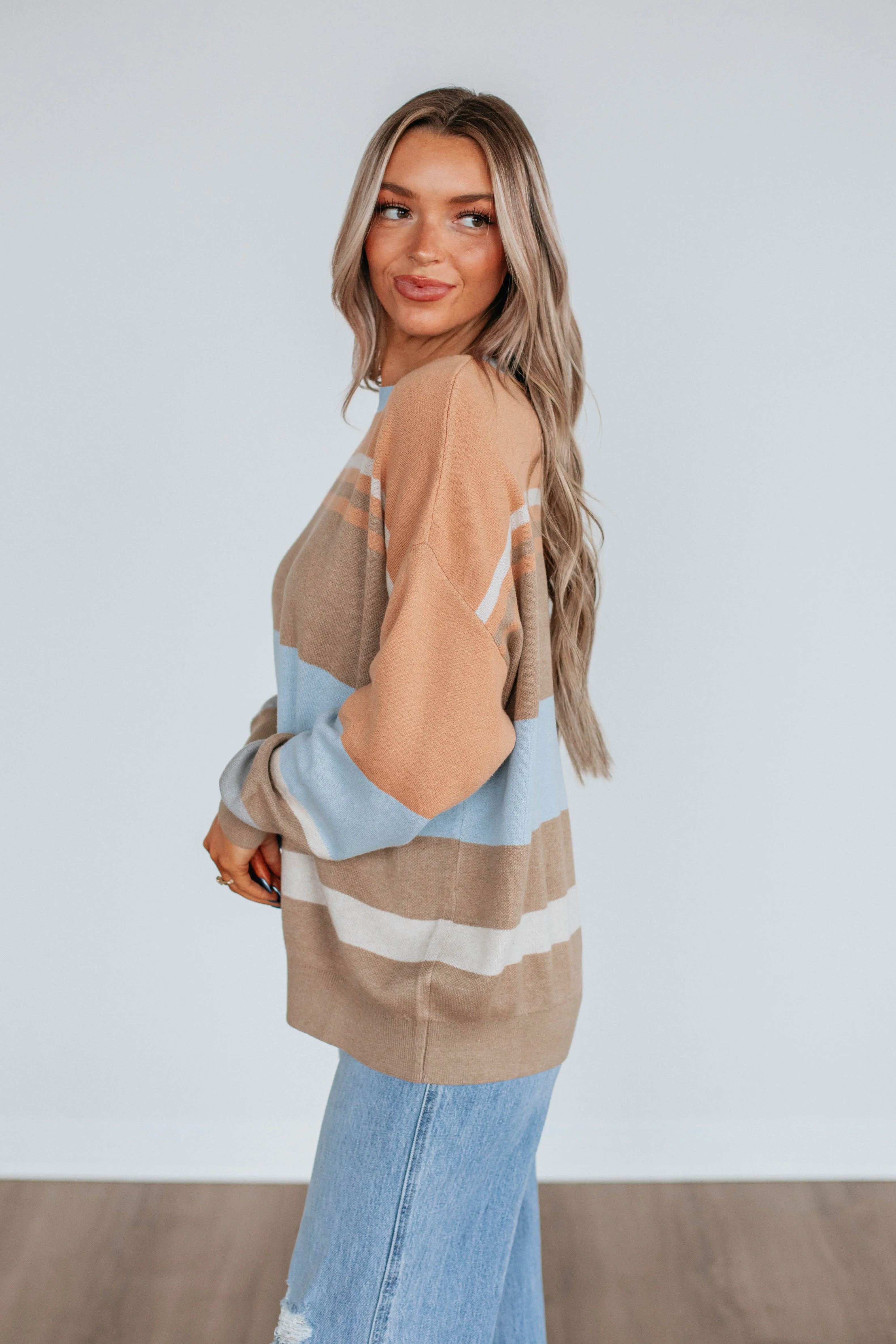 Nima Colorblock Sweater - Mocha Mix sold by Wild Oak Boutique product image thumbnail 3