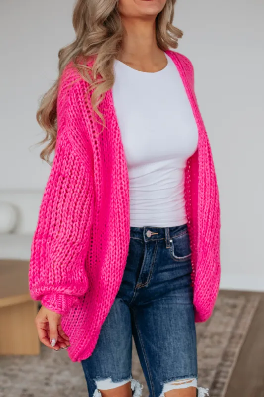 Dreya Knit Cardigan - Fuchsia sold by Wild Oak Boutique