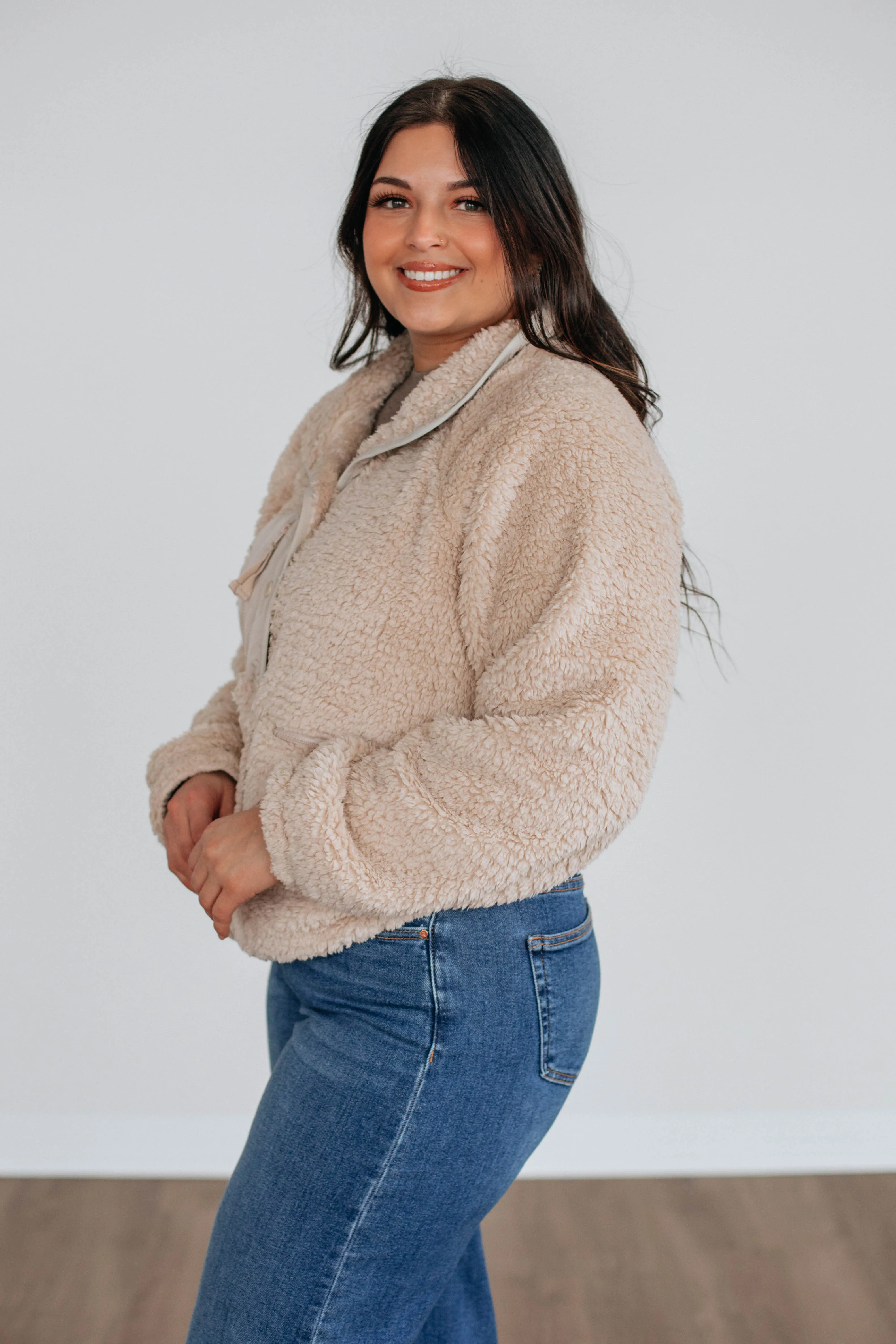 Zia Sherpa Jacket - Natural sold by Wild Oak Boutique product image thumbnail 4