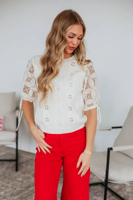 Christelle Sweater Top - Cream sold by Wild Oak Boutique
