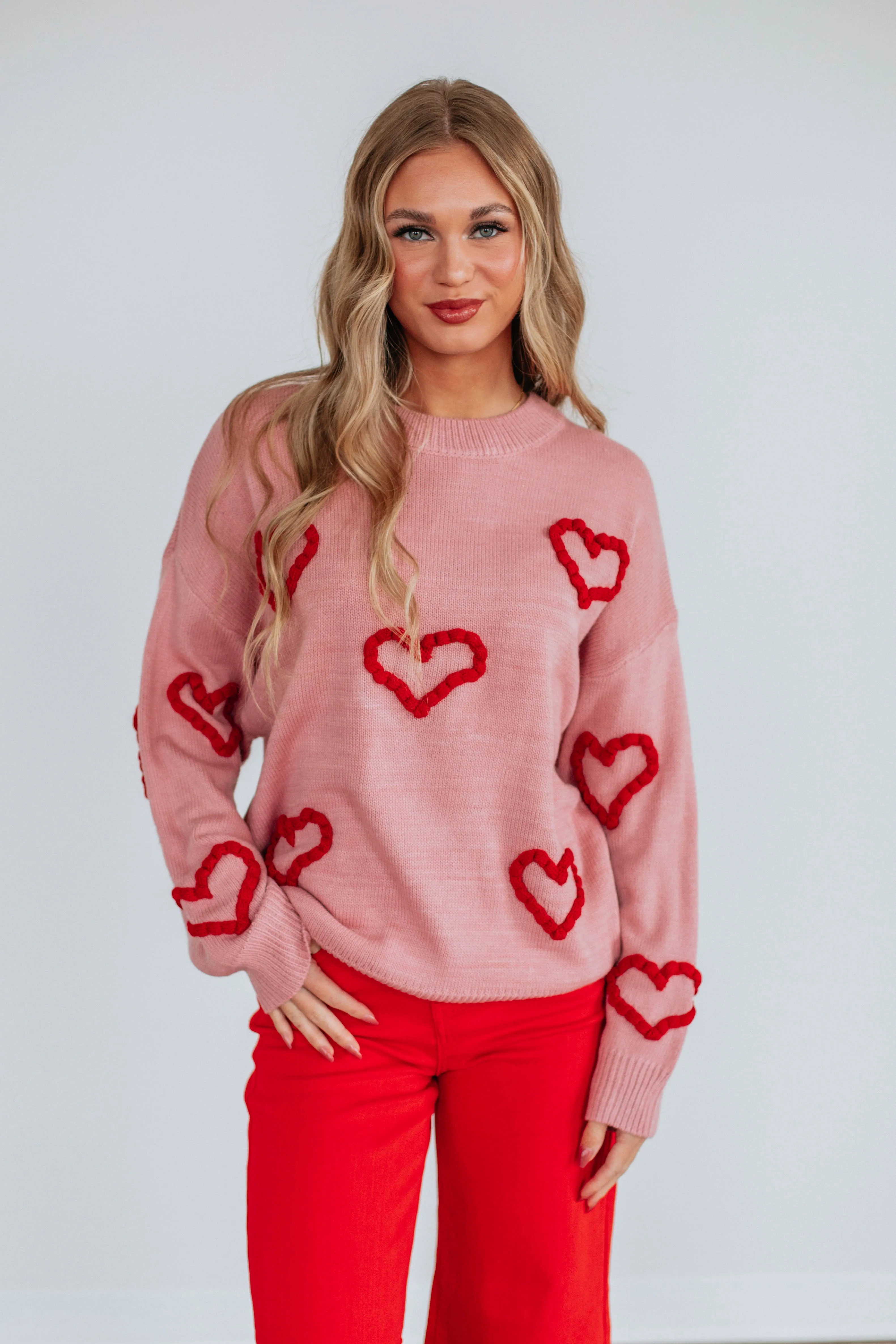 Blushing Babe Sweater sold by Wild Oak Boutique