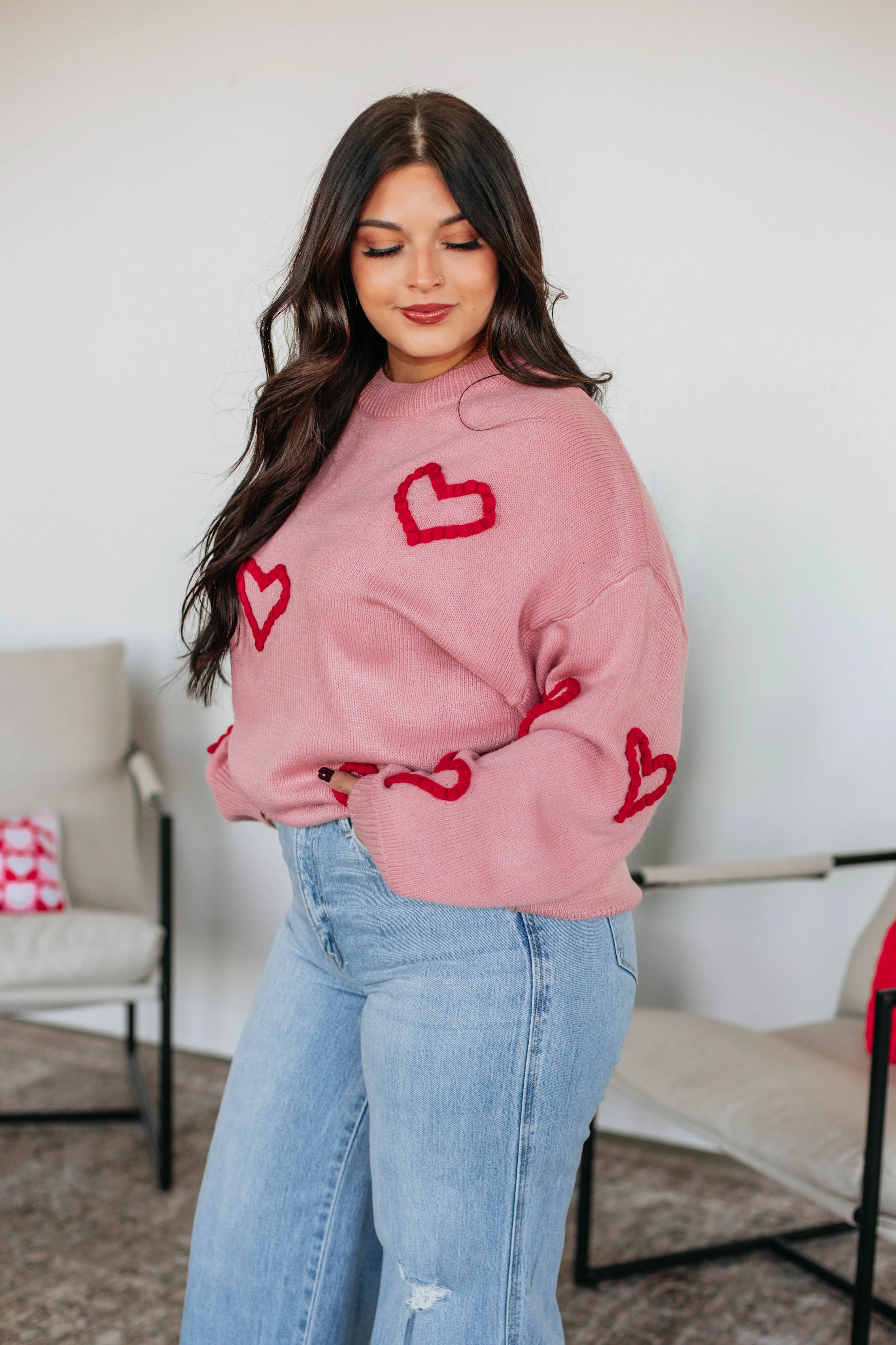Blushing Babe Sweater sold by Wild Oak Boutique product image thumbnail 4