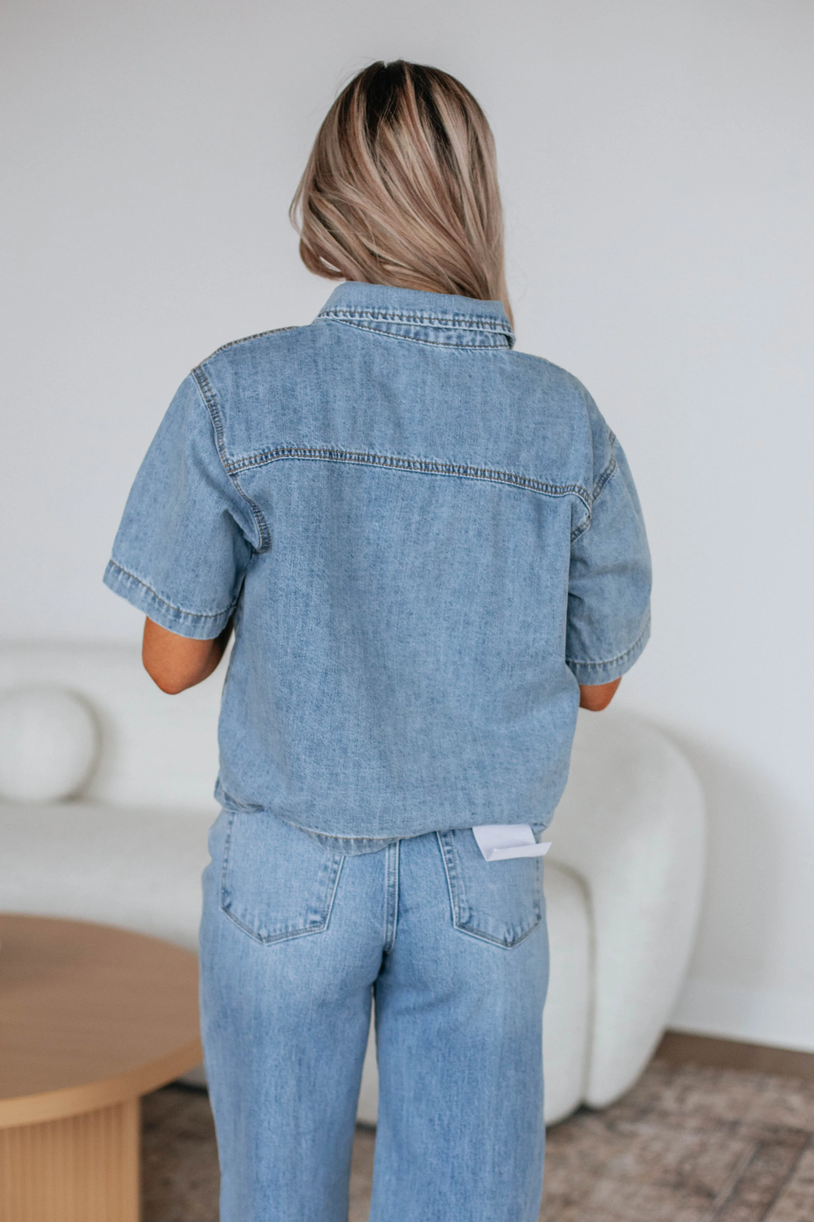 Roan Denim Top - Light Wash sold by Wild Oak Boutique product image thumbnail 5
