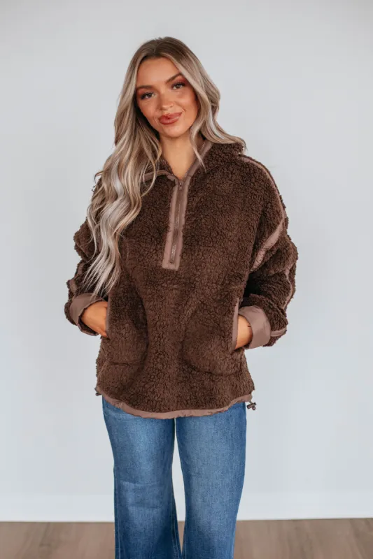 Eagan Sherpa Pullover sold by Wild Oak Boutique