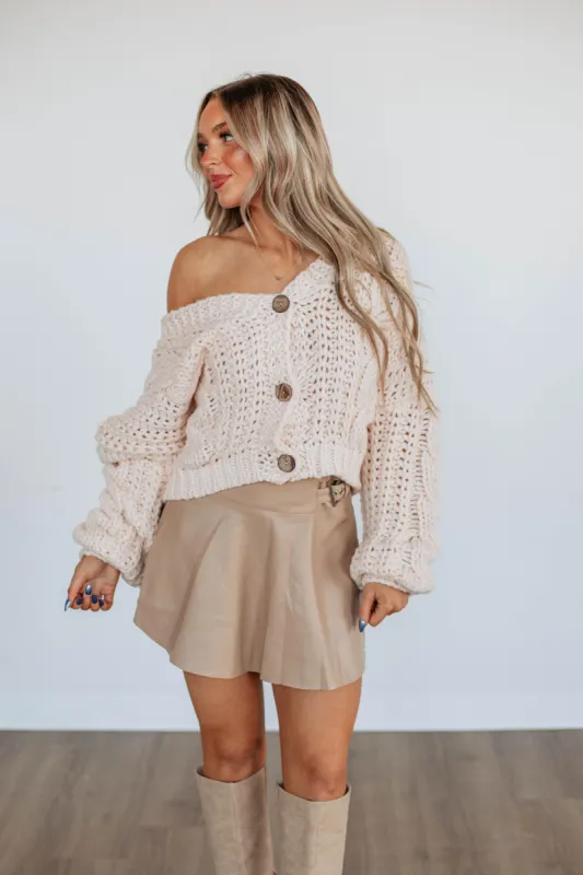 Aria Leather Skirt - Khaki sold by Wild Oak Boutique