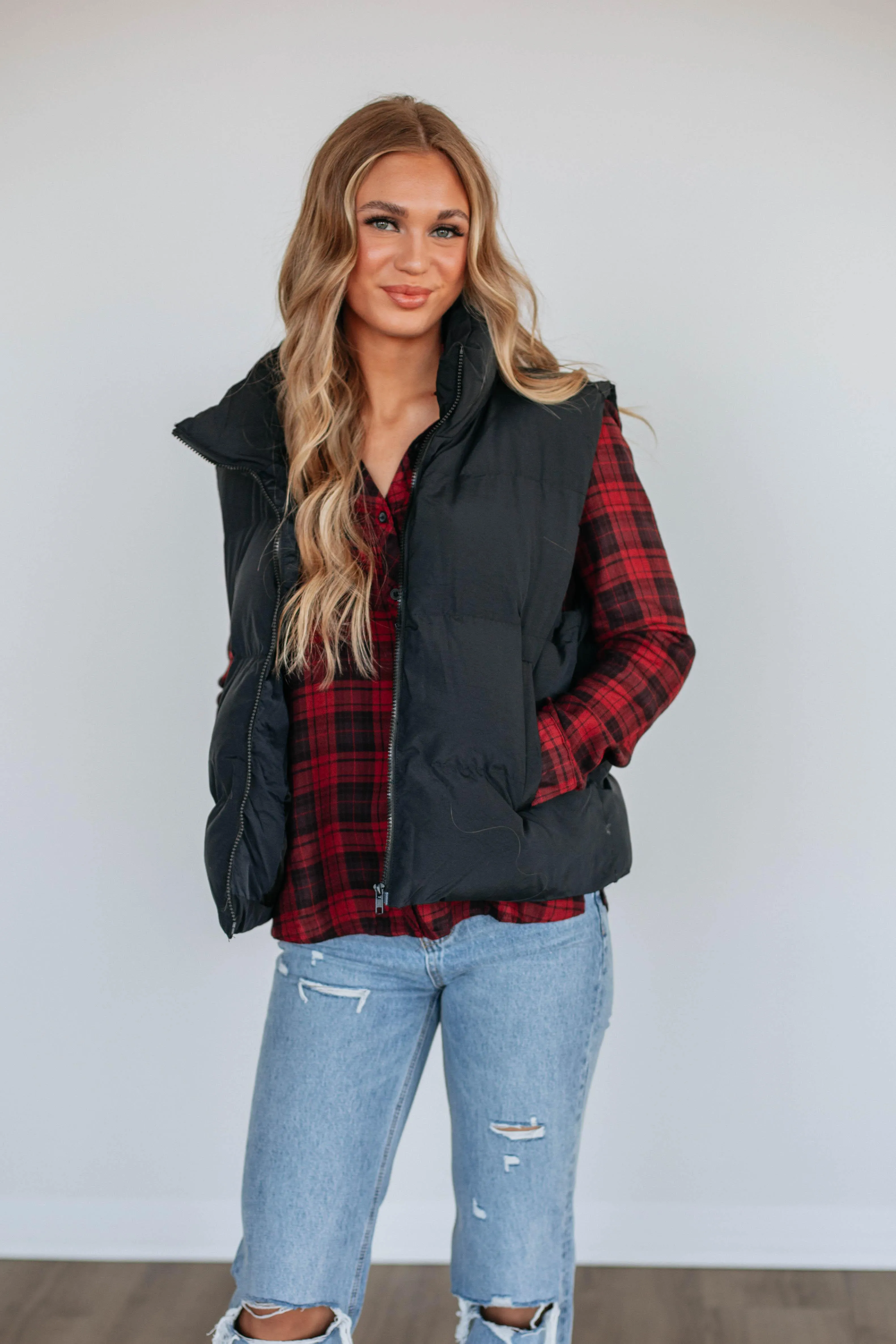 Gatlyn Flannel Top - Merlot Mix sold by Wild Oak Boutique product image thumbnail 4