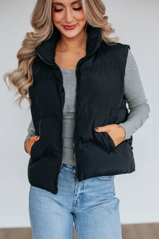 Blayke Puffer Vest - Black sold by Wild Oak Boutique