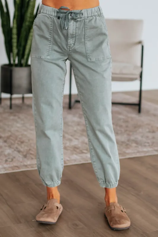 Drea Joggers - Dusty Sage sold by Wild Oak Boutique