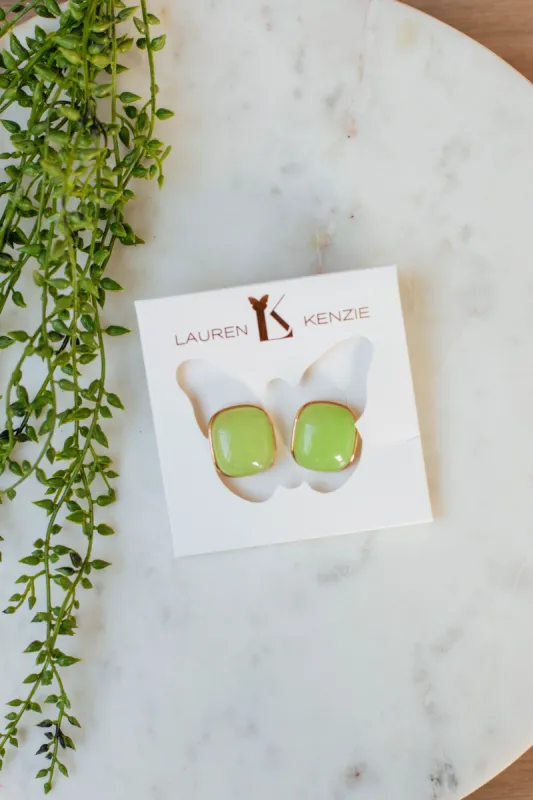 Admired Effect Earrings - Lime sold by Wild Oak Boutique