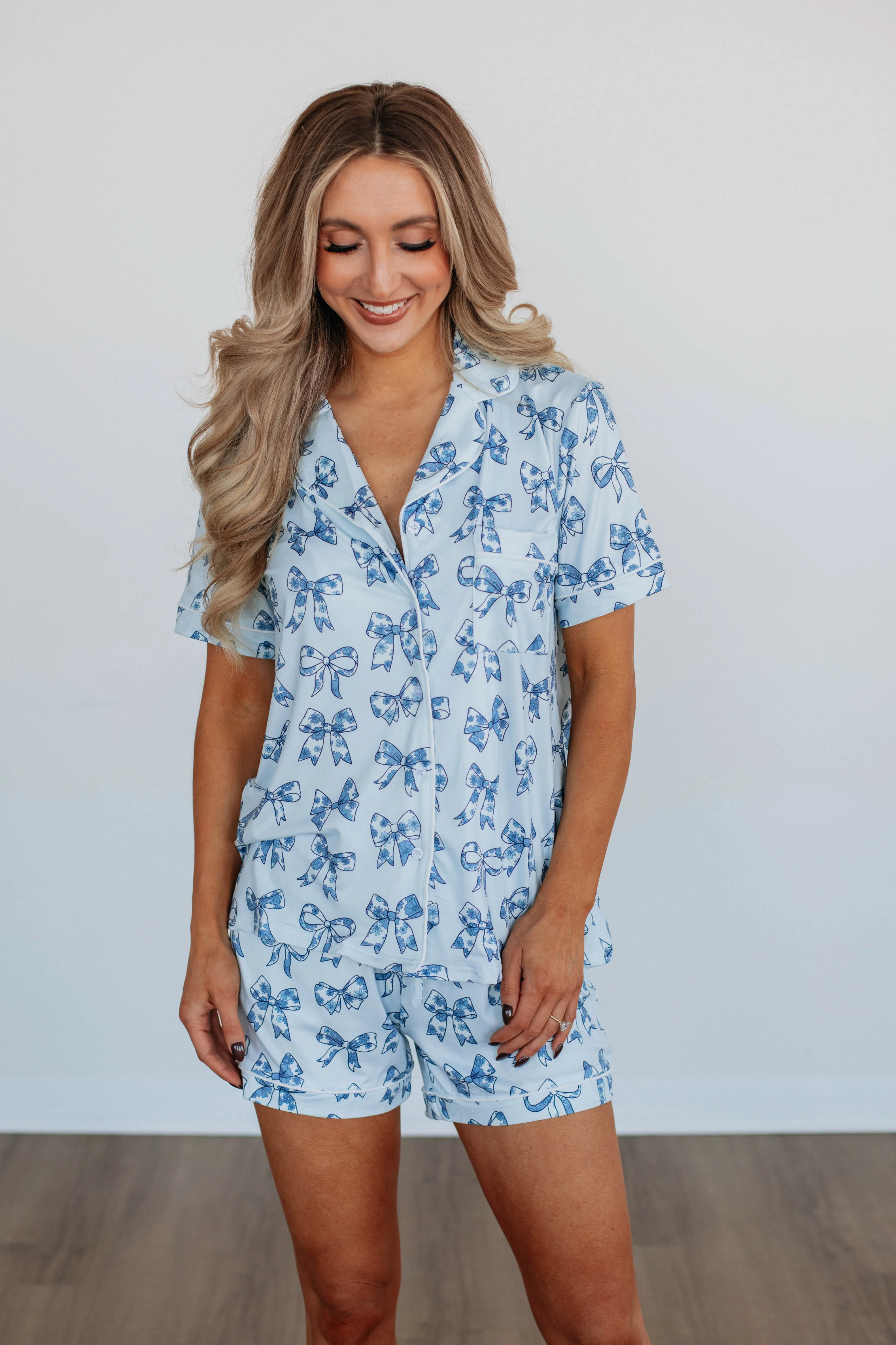 Simply Bow-tiful Pajama Set sold by Wild Oak Boutique