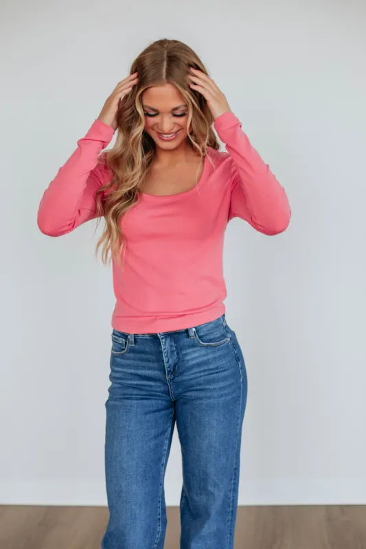 Joya Basic Top - Watermelon sold by Wild Oak Boutique