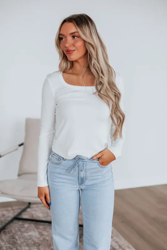 Joya Basic Top - Ivory sold by Wild Oak Boutique