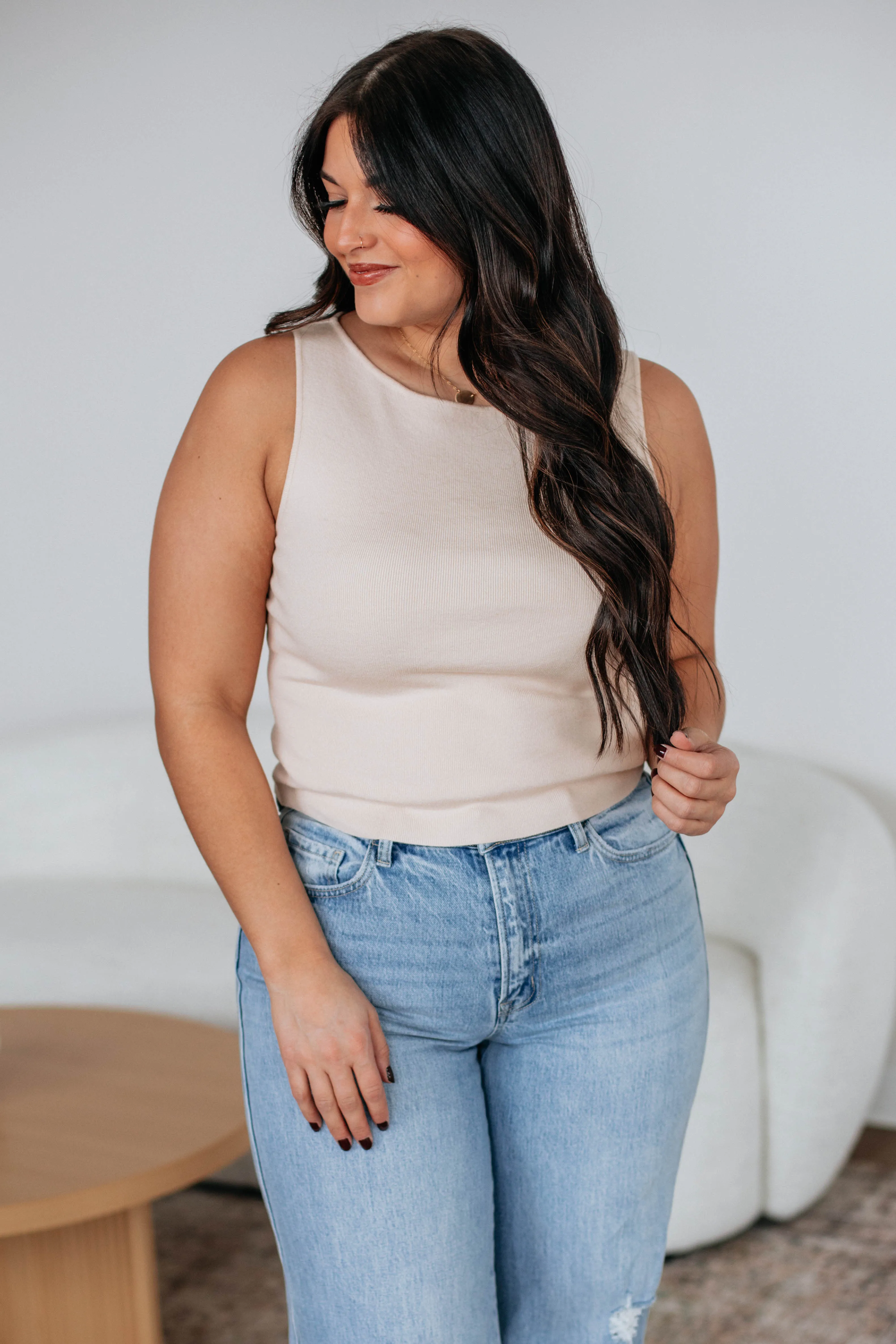 Zari Sweater Tank - Cream sold by Wild Oak Boutique product image thumbnail 2