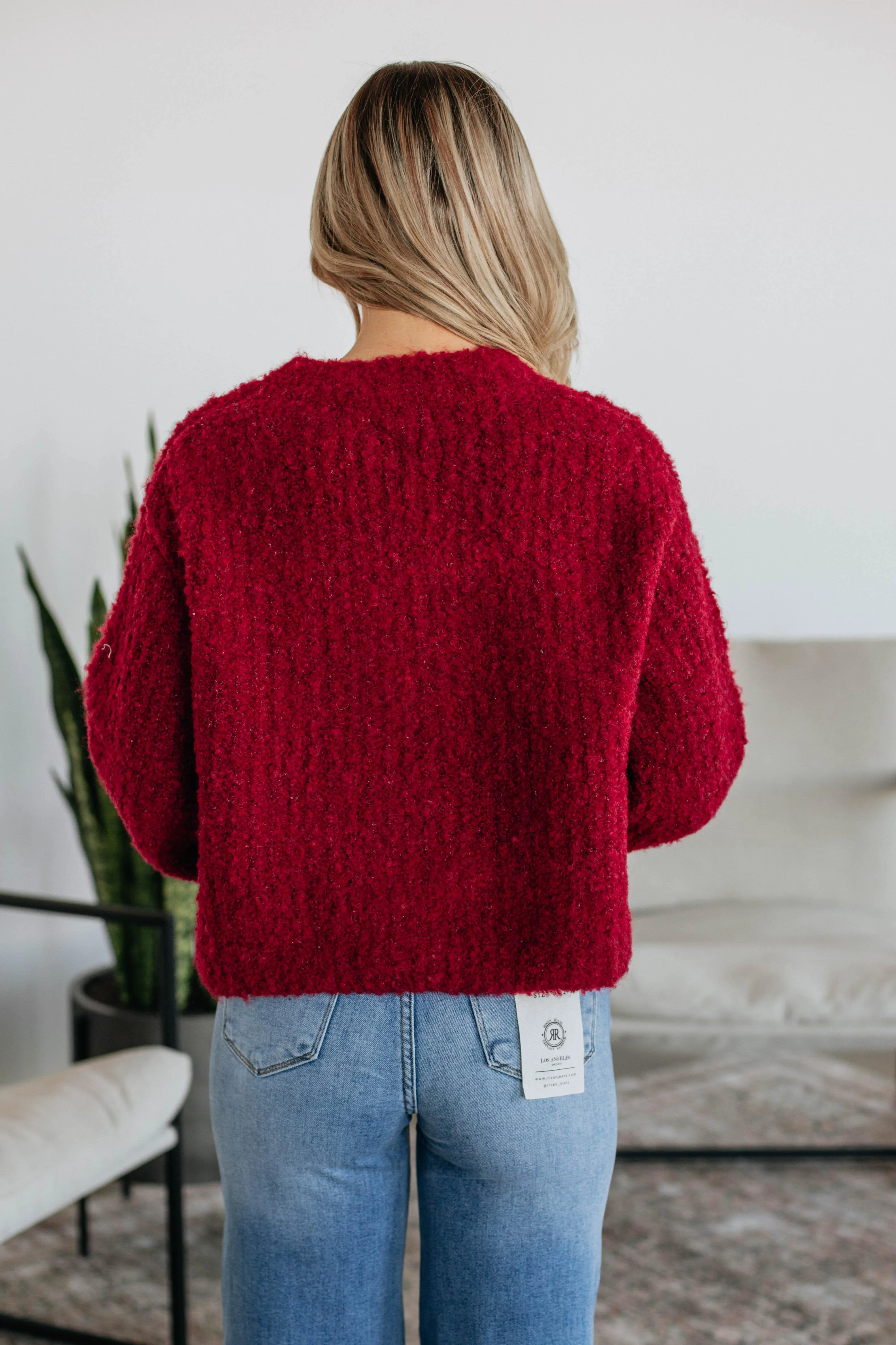 Jodie Knit Cardigan - Crimson sold by Wild Oak Boutique product image thumbnail 5